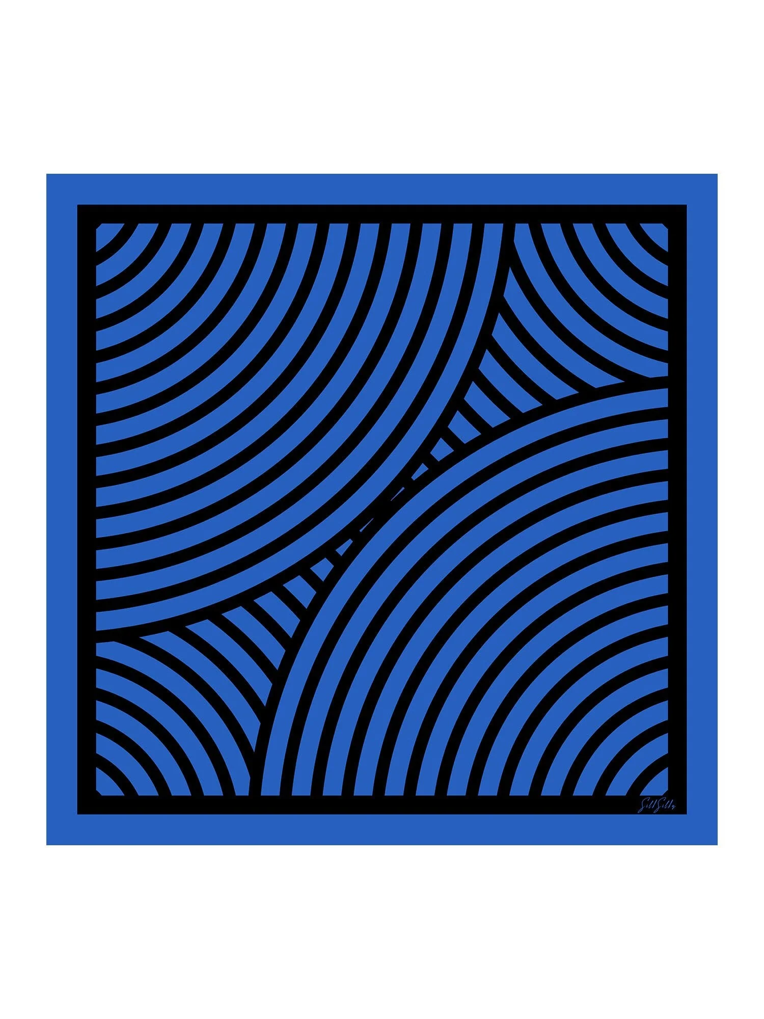 100% Mullbärssilke Halvcirkelformad Geometri Tryckt Halsduk Storlek 90x90cm - Image 10