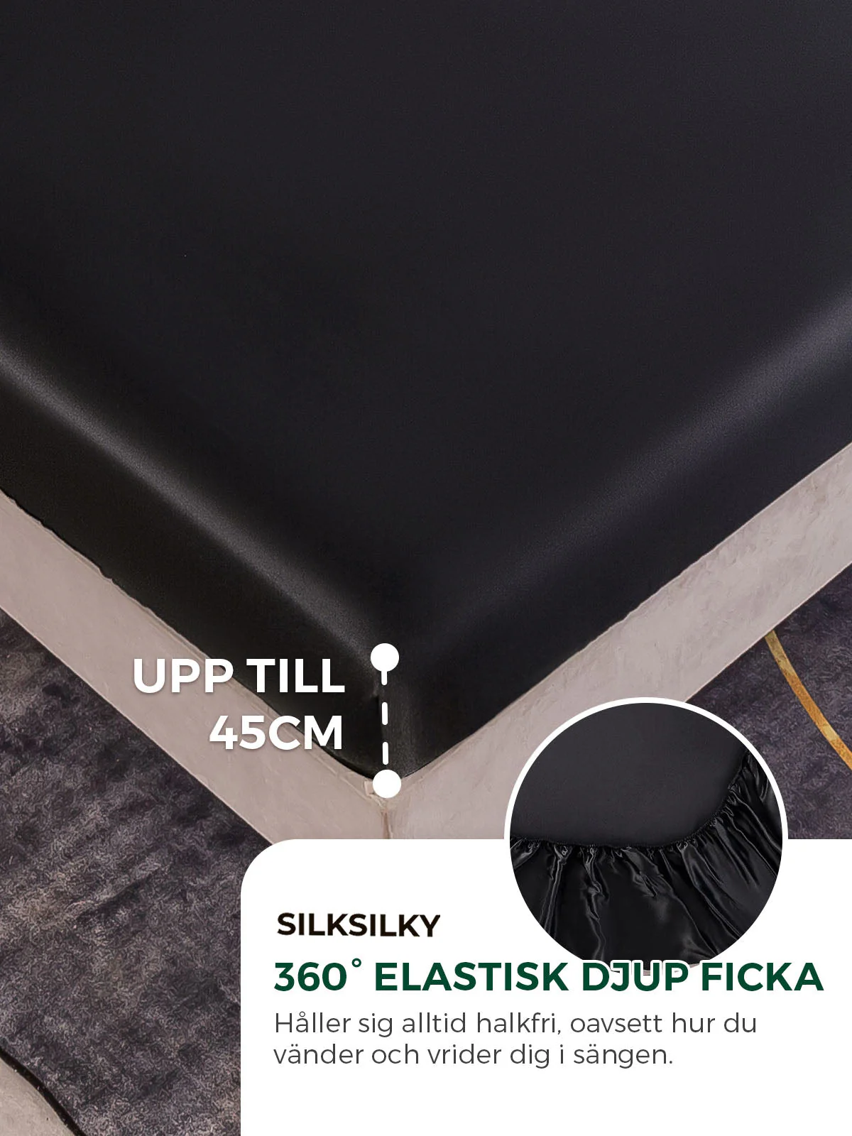 19Momme 4st Siden Sängkläder Set (Dra-På-Lakan & Platta Lakan + 2x Örngott) - Image 4