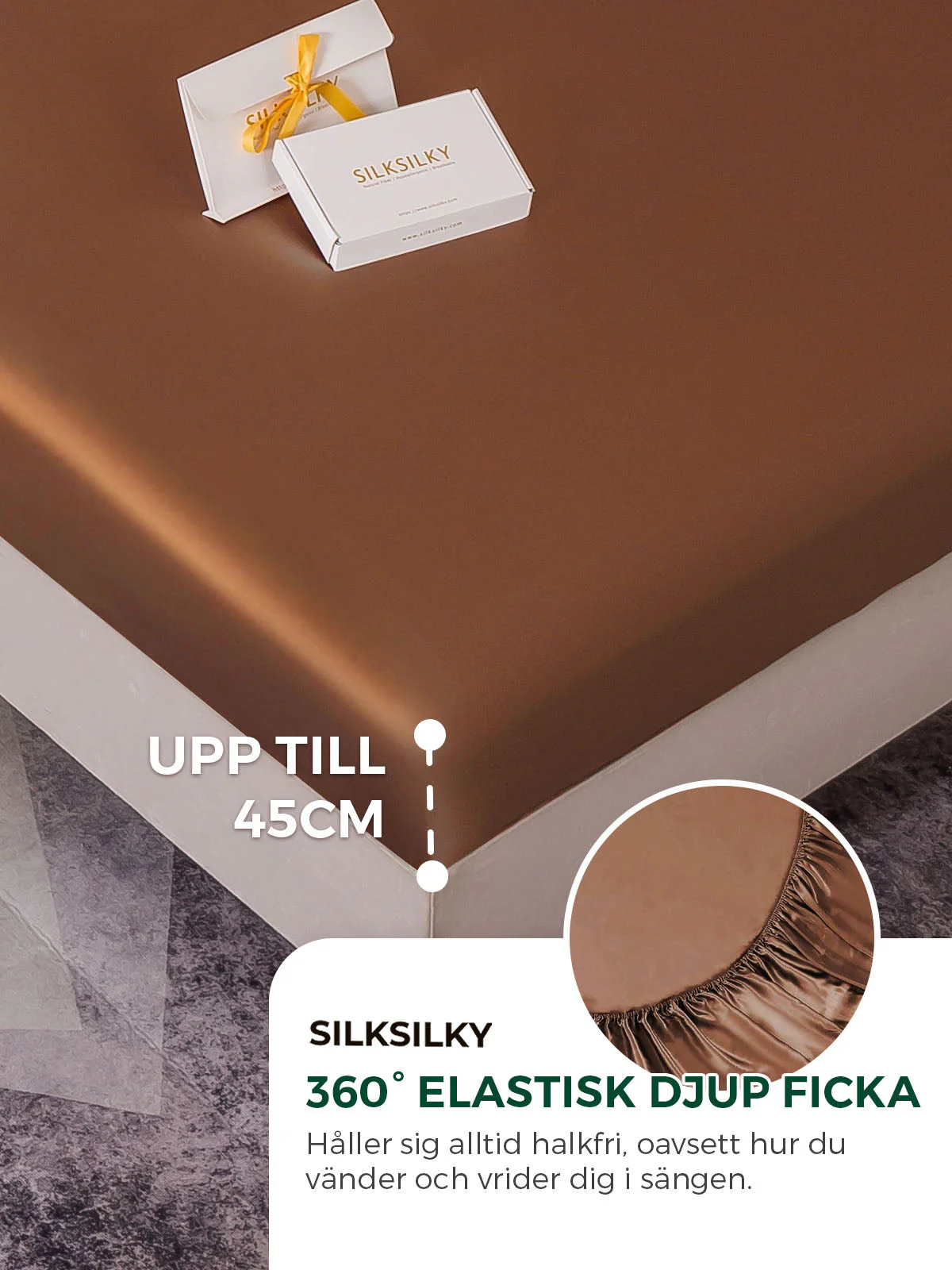 19Momme 4st Siden Sängkläder Set (Dra-På-Lakan & Platta Lakan + 2x Örngott) - Image 74