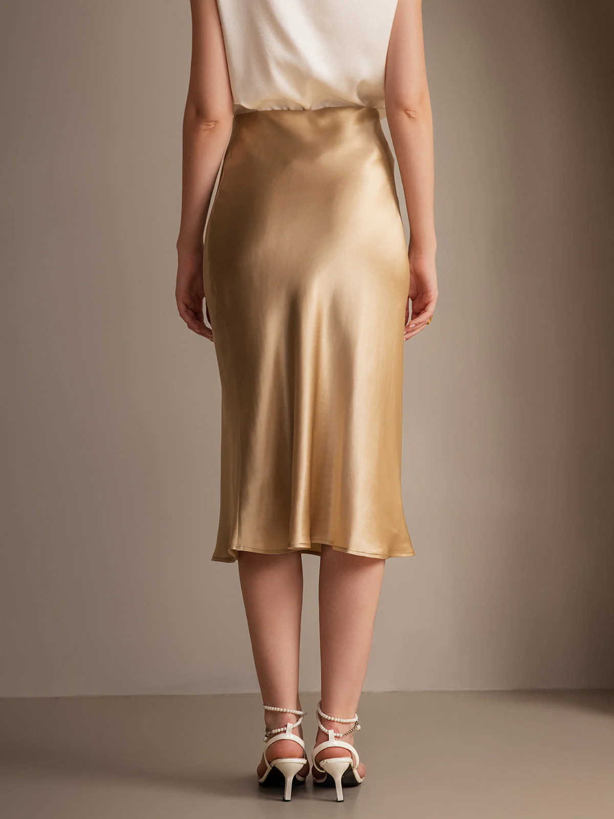 Elegant Basik Kjol i Ren Silke - Image 31