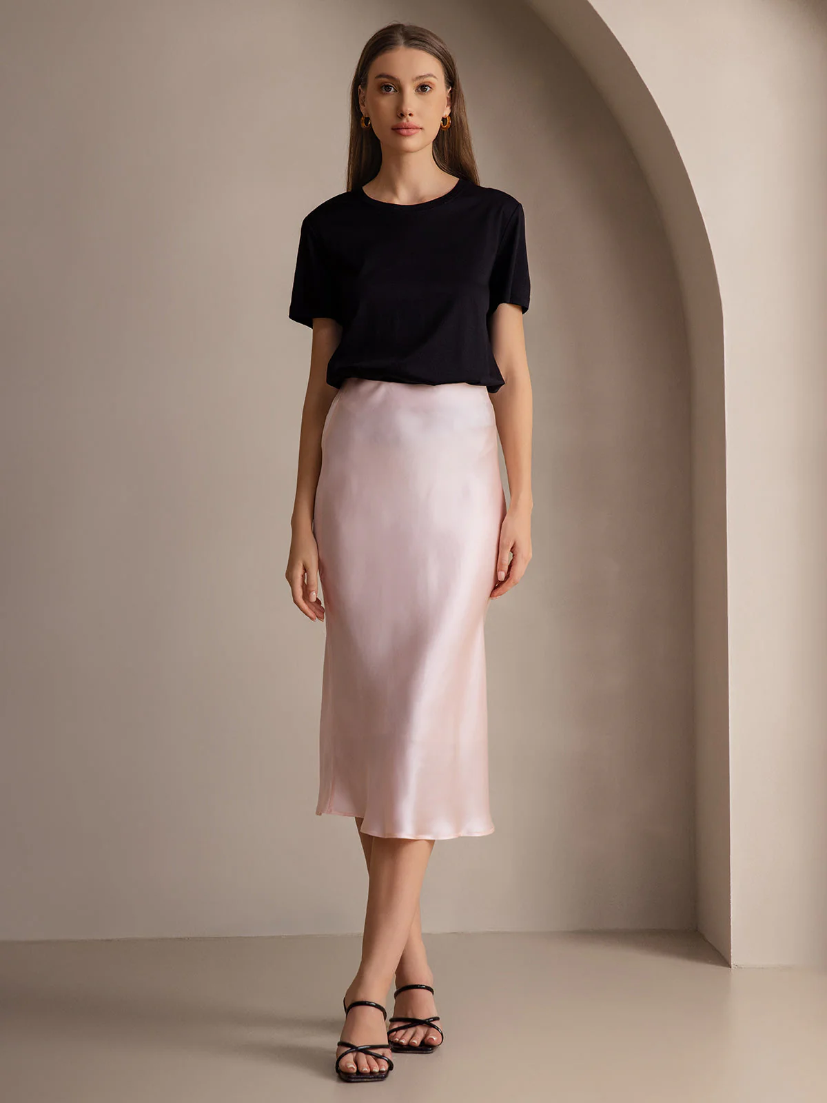 Elegant Basik Kjol i Ren Silke - Image 74