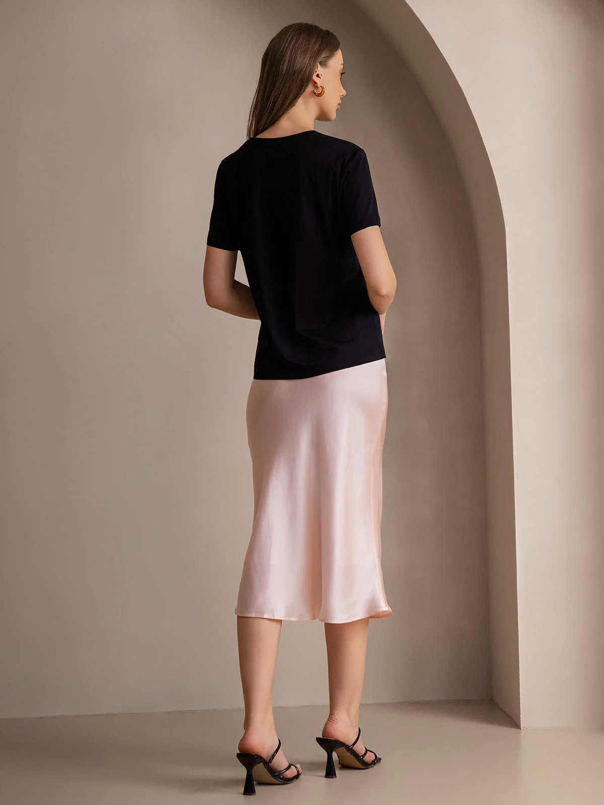 Elegant Basik Kjol i Ren Silke - Image 78