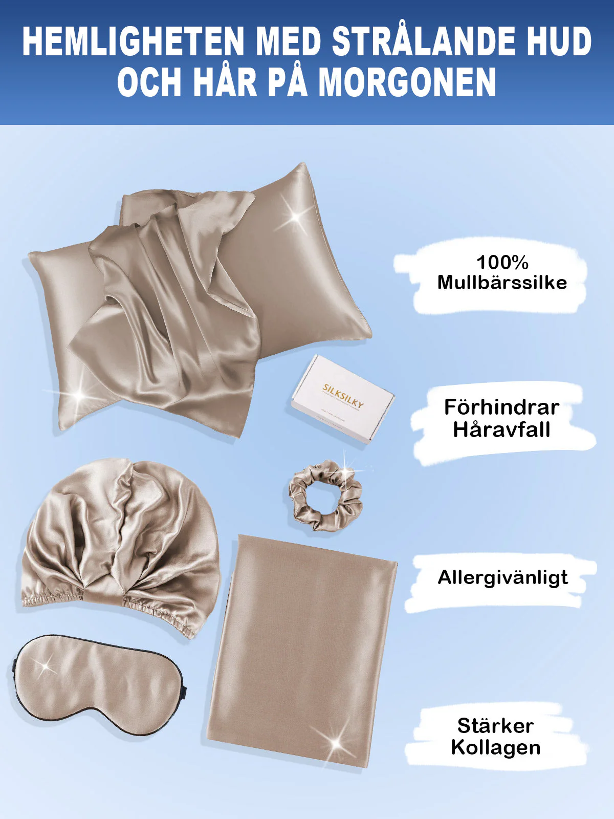 19Momme 4st Set Silke Hudvänlig Skönhet Sömn Set (Kuvert örngott) - Image 51