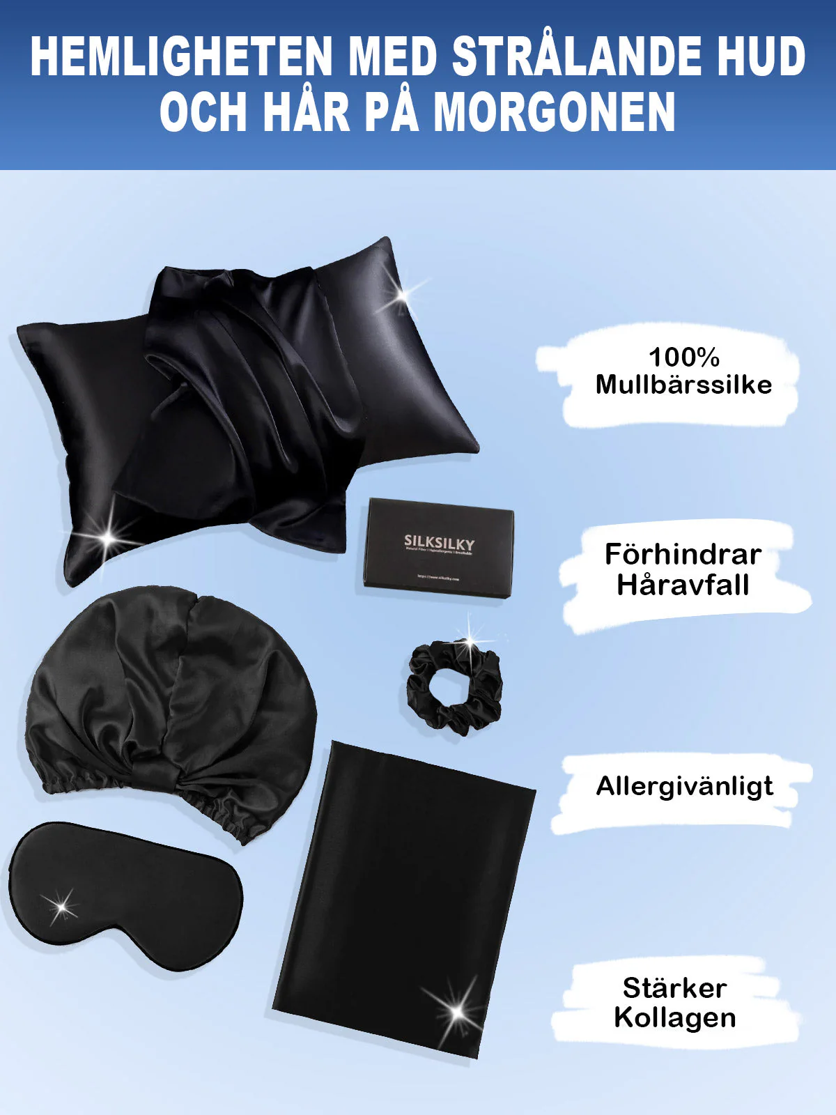 19Momme 4st Set Silke Hudvänlig Skönhet Sömn Set (Dold Dragkedja Örngott) - Image 12
