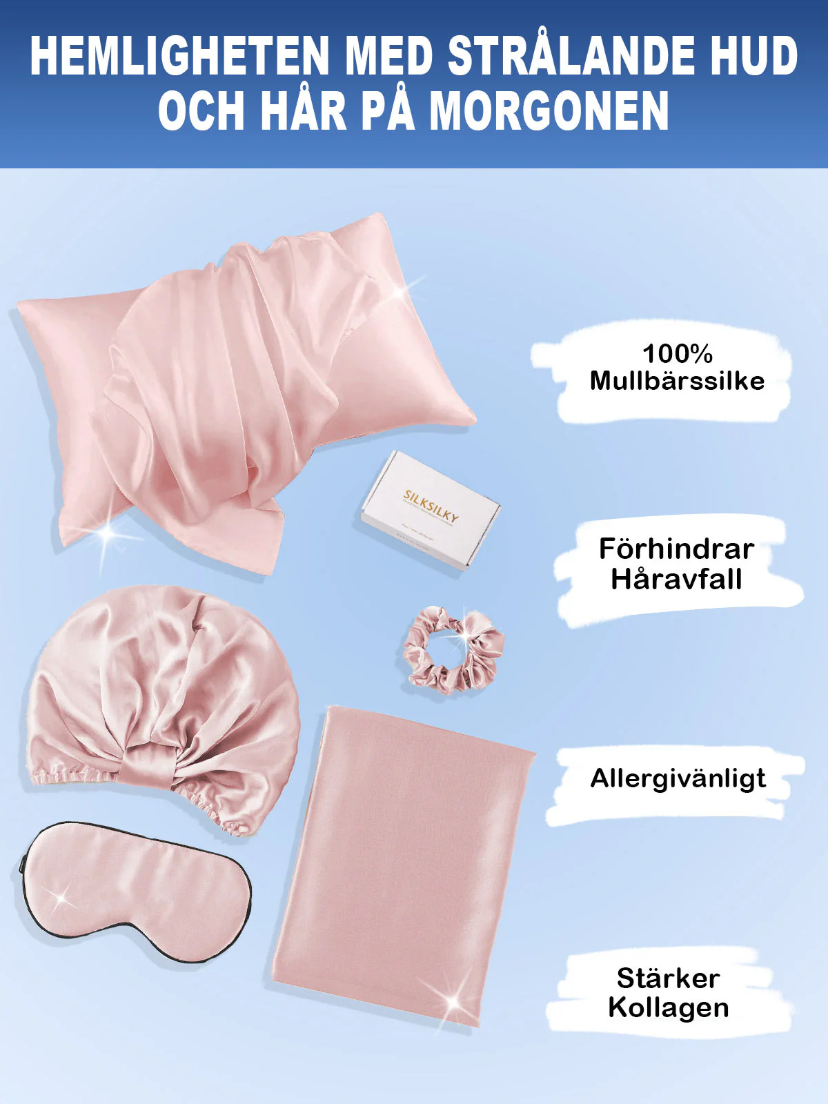 19Momme 4st Set Silke Hudvänlig Skönhet Sömn Set (Dold Dragkedja Örngott) - Image 17