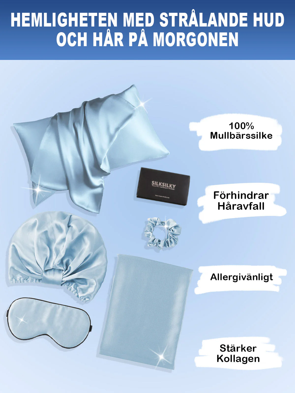 19Momme 4st Set Silke Hudvänlig Skönhet Sömn Set (Dold Dragkedja Örngott) - Image 32