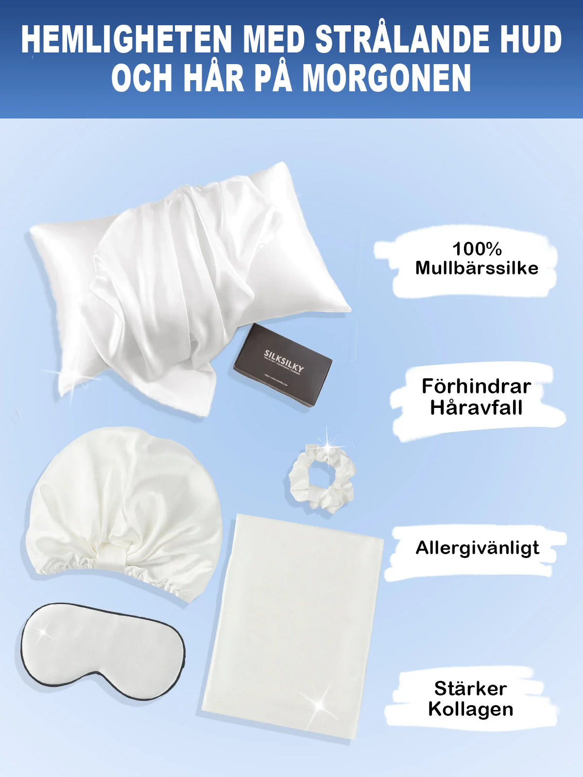 19Momme 4st Set Silke Hudvänlig Skönhet Sömn Set (Dold Dragkedja Örngott) - Image 37