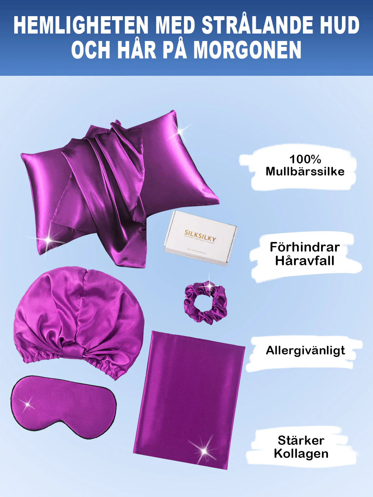19Momme 4st Set Silke Hudvänlig Skönhet Sömn Set (Dold Dragkedja Örngott) - Image 45