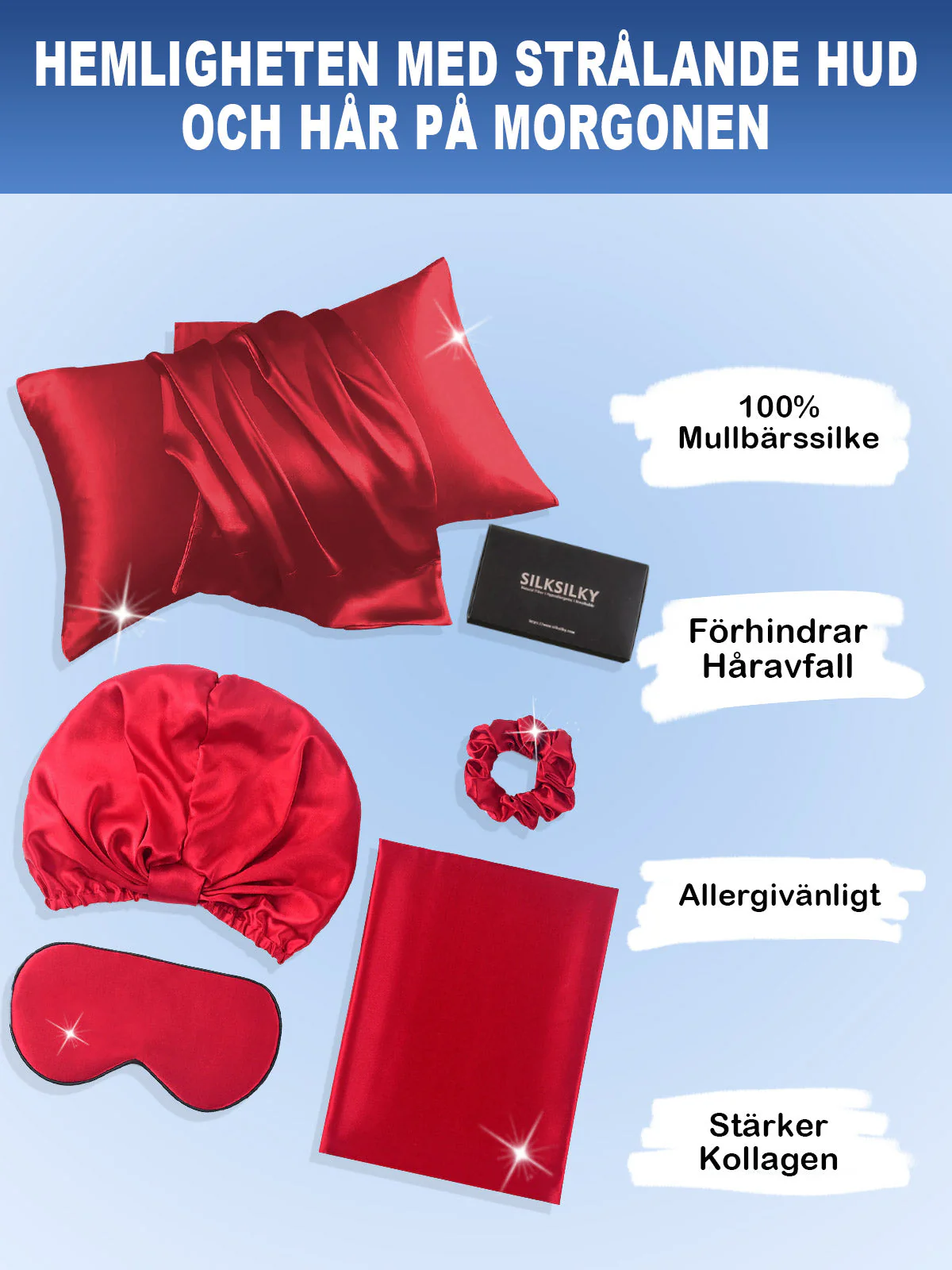 19Momme 4st Set Silke Hudvänlig Skönhet Sömn Set (Dold Dragkedja Örngott) - Image 67