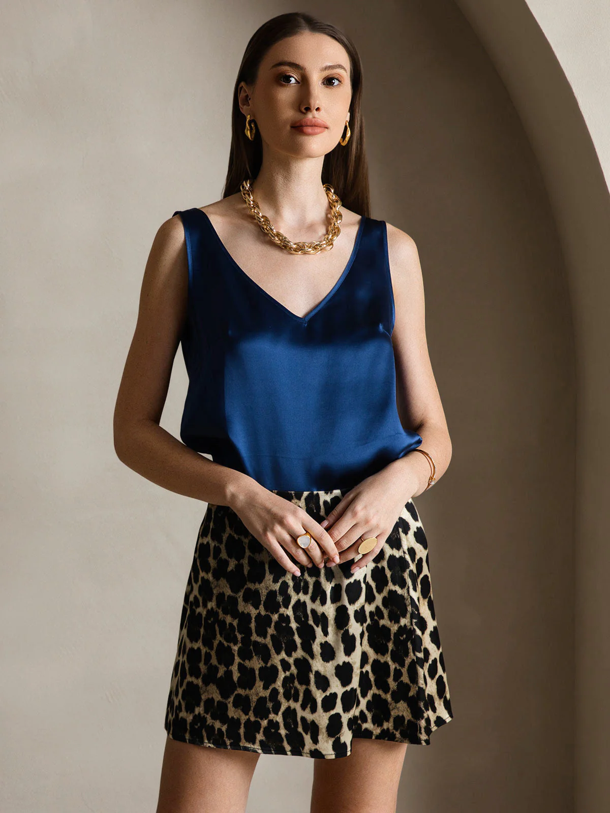 19Momme Silke V-ringning Tirantes Camiseta Top - Image 33