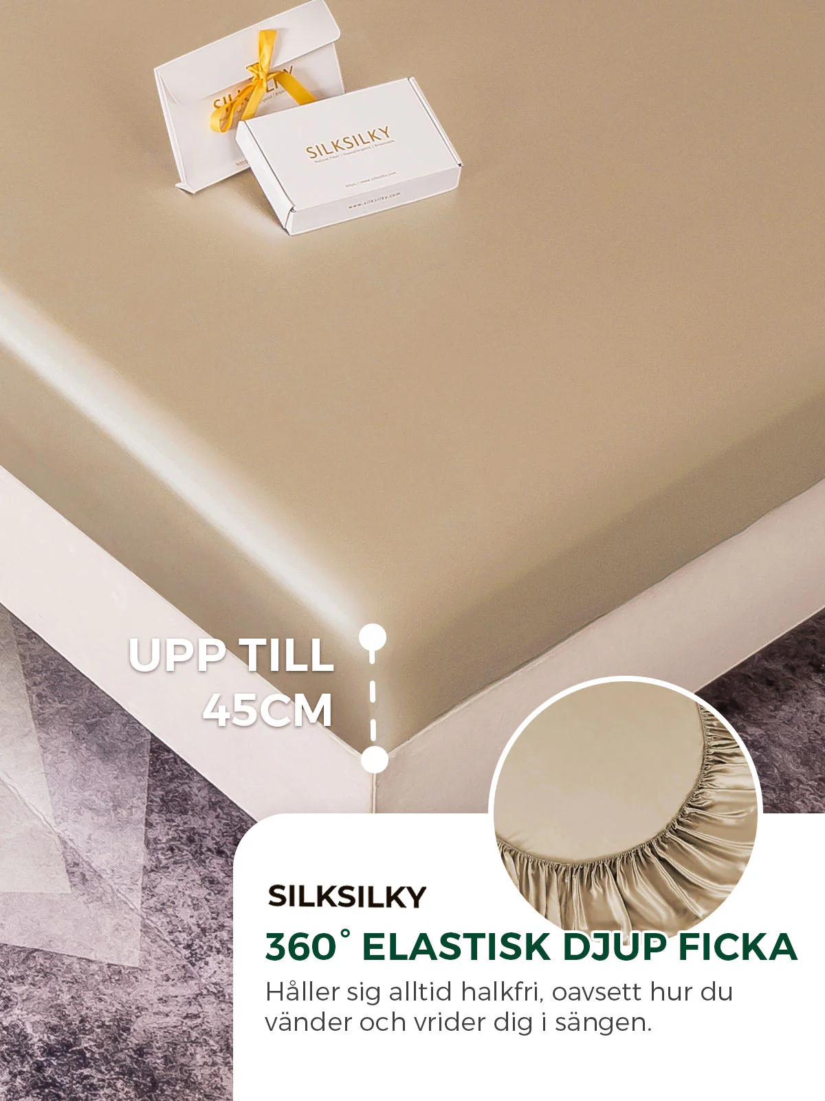 22Momme 3st Siden Sängkläder Set (Dra-På-Lakan + 2x Örngott) - Image 74