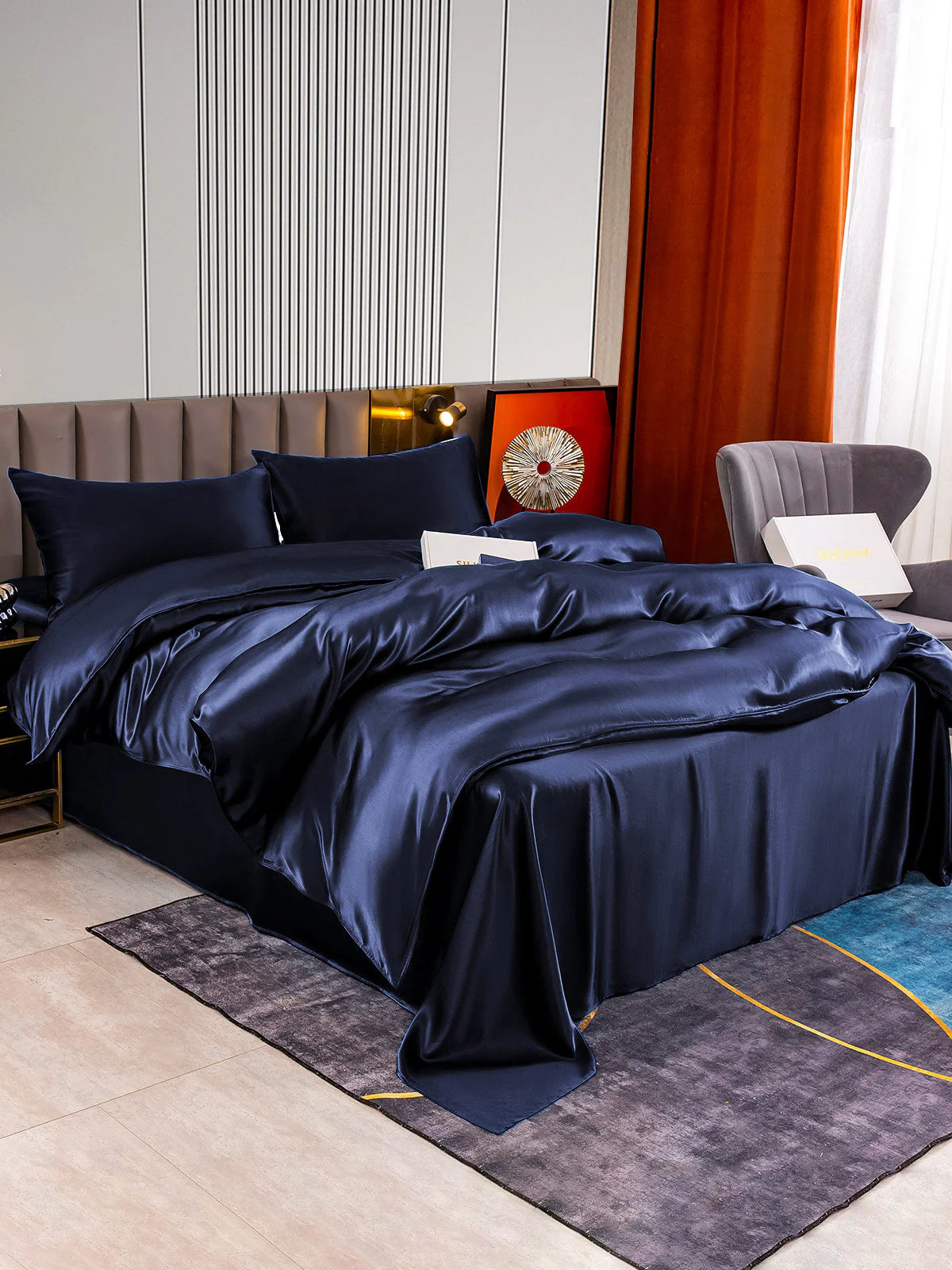 22Momme 4st Siden Sängkläder Set (Påslakan + Plattlakan + 2x Örngott) - Image 19