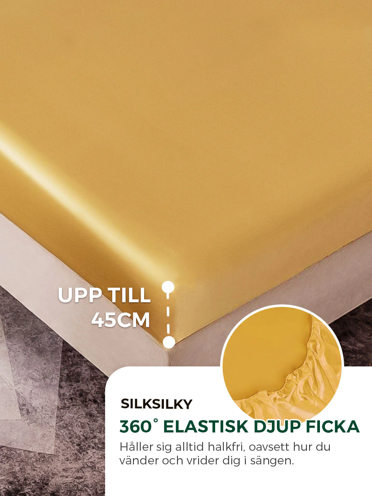 25Momme 3st Siden Sängkläder Set (Dra-På-Lakan + 2x Örngott) - Image 58