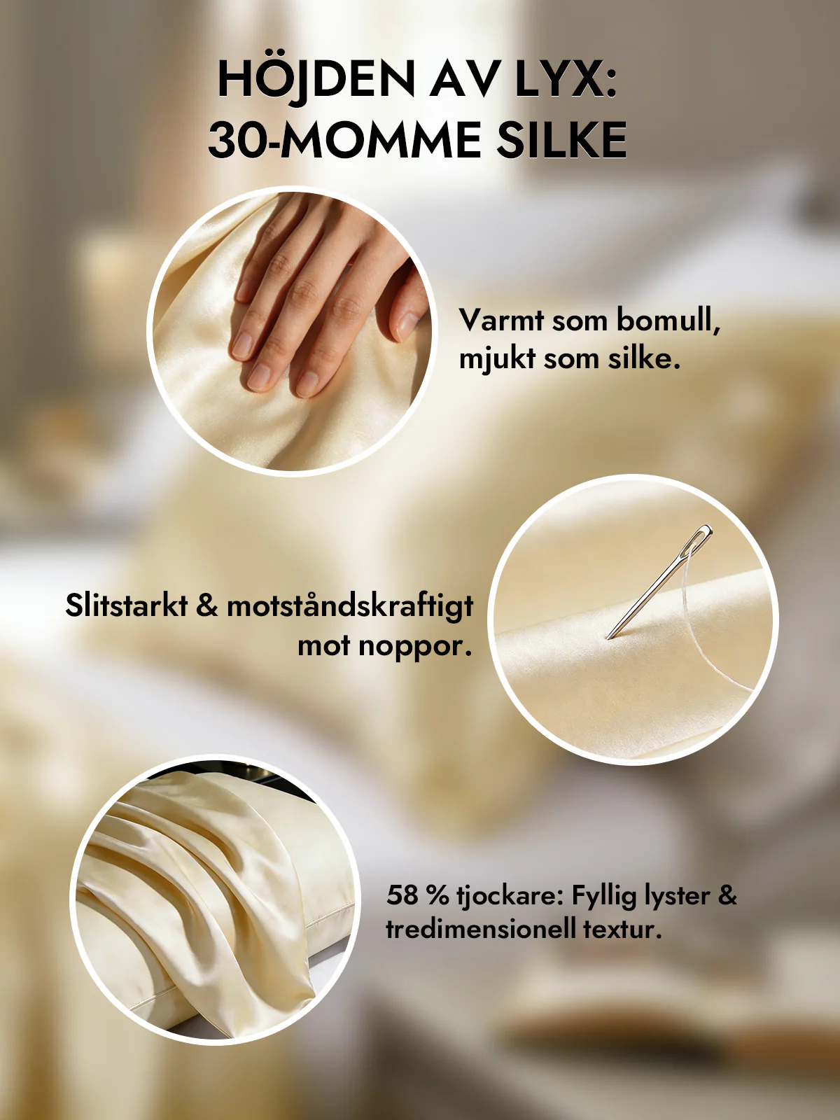 2st 30Momme 100% Silke Örngott Bundle- Dold Dragkedja - Image 14