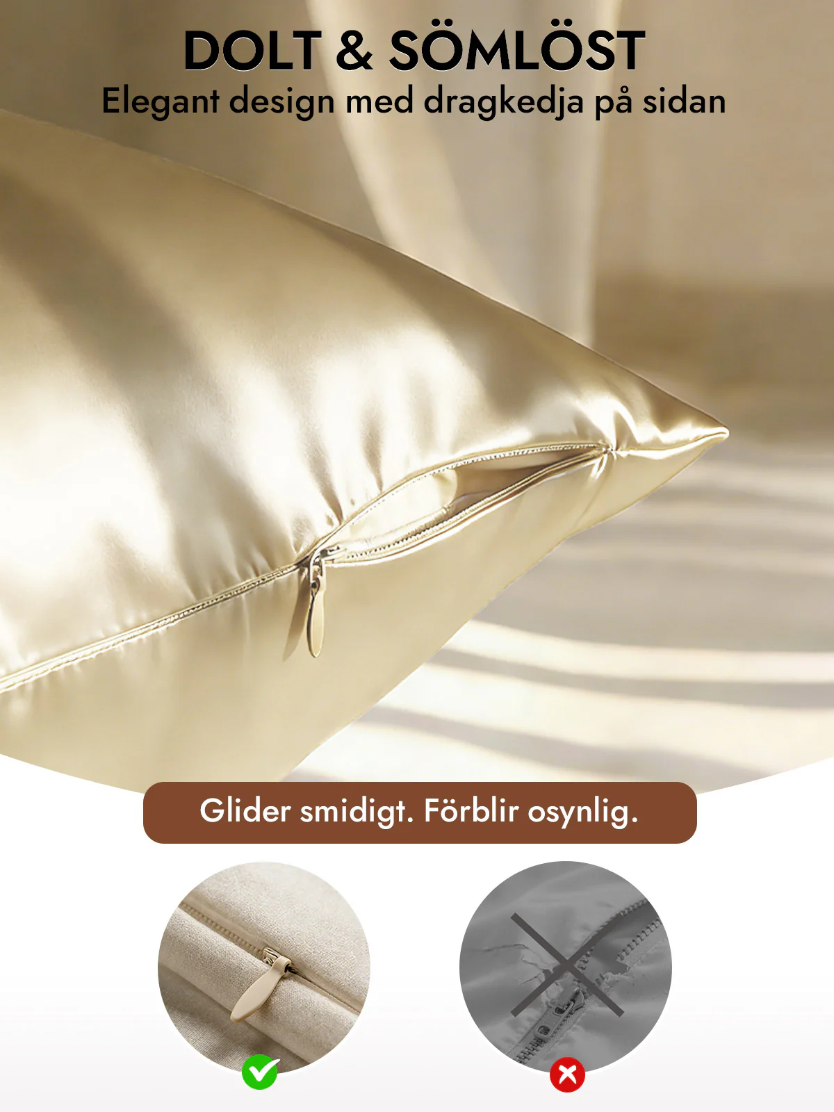 2st 30Momme 100% Silke Örngott Bundle- Dold Dragkedja - Image 17