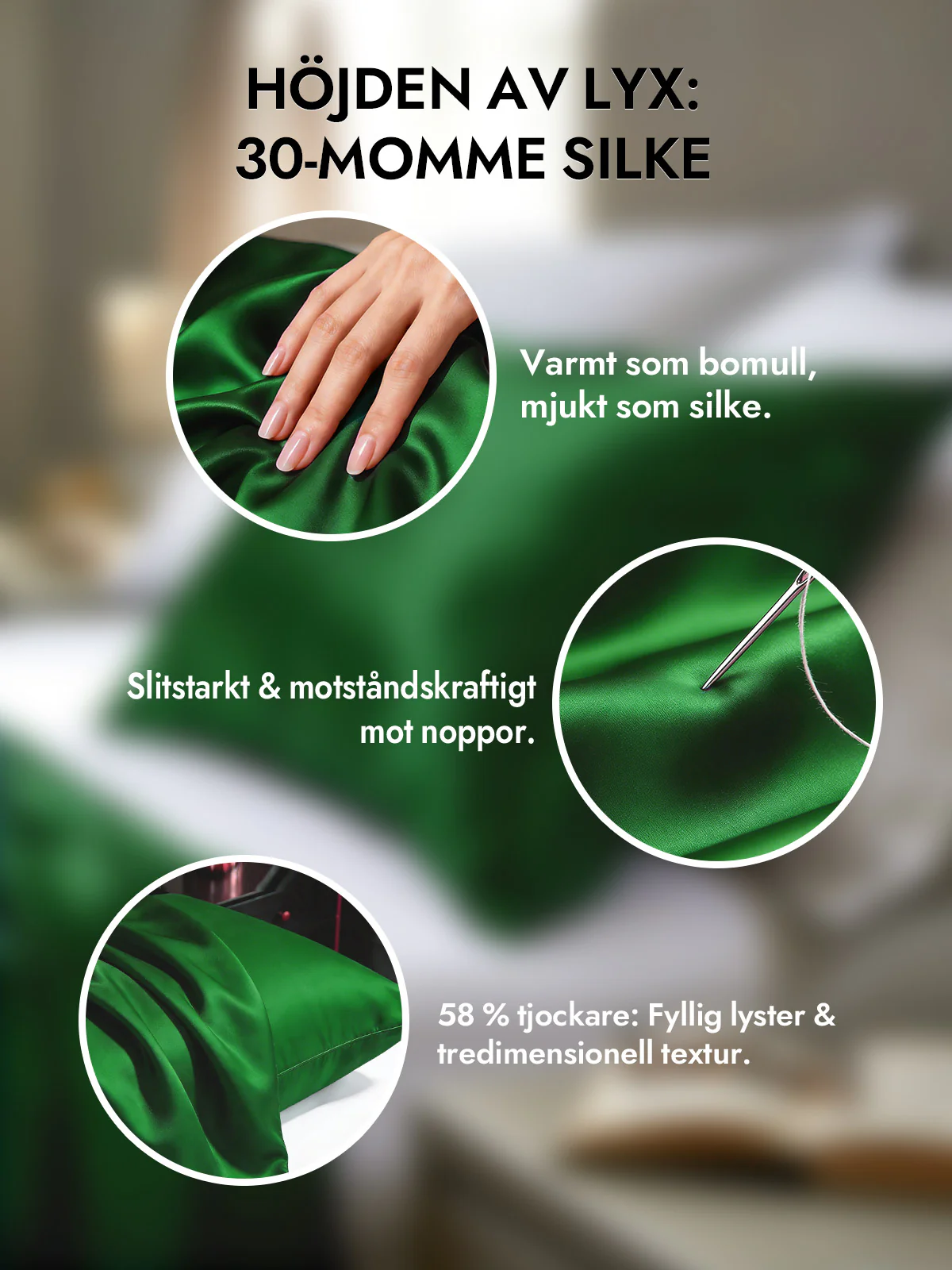 2st 30Momme 100% Silke Örngott Bundle- Dold Dragkedja - Image 20