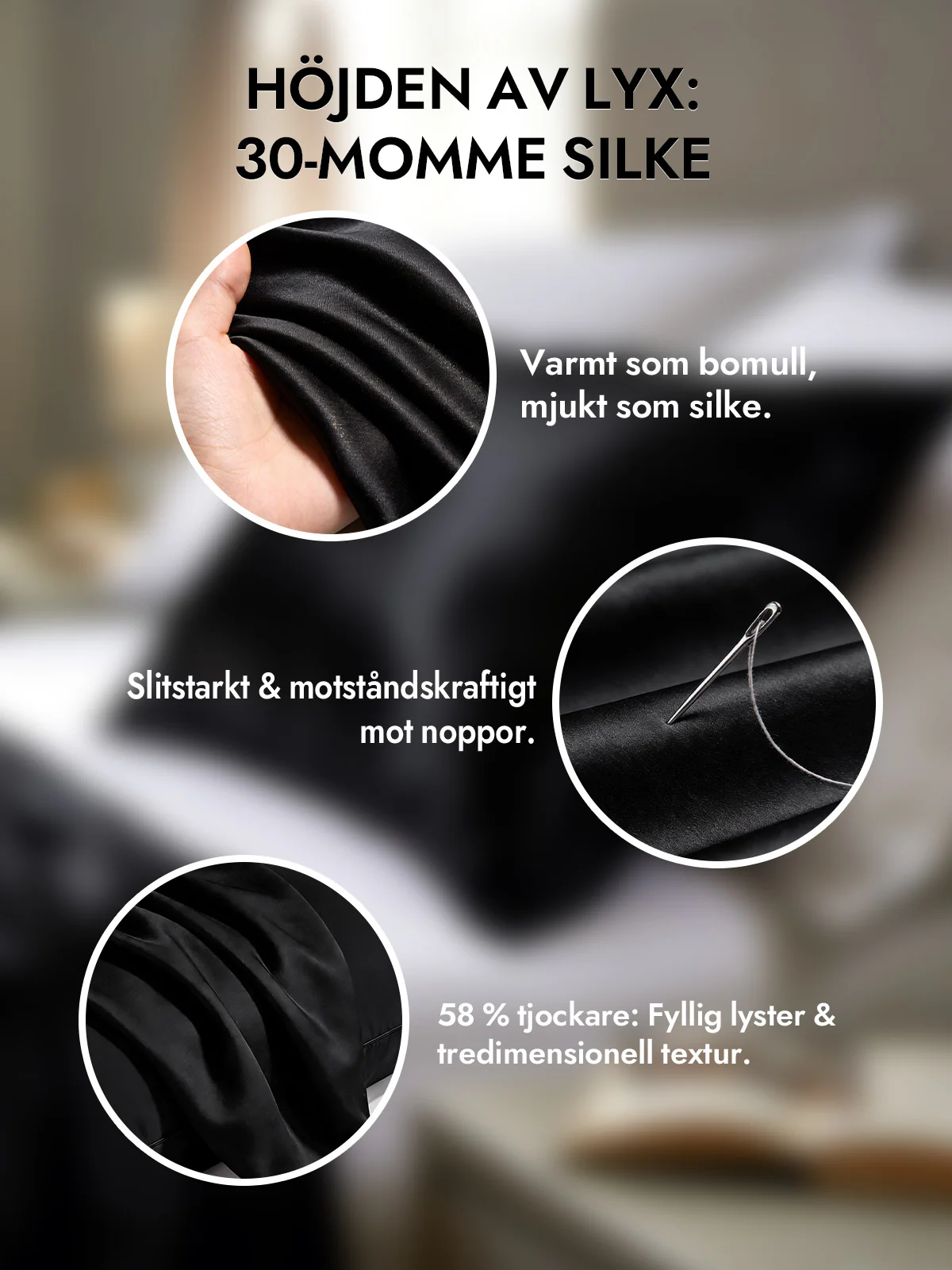 2st 30Momme 100% Silke Örngott Bundle- Dold Dragkedja - Image 26