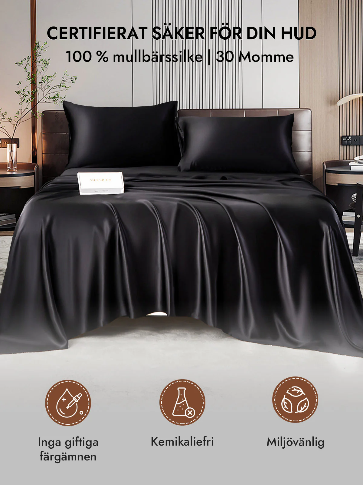 2st 30Momme 100% Silke Örngott Bundle- Dold Dragkedja - Image 30