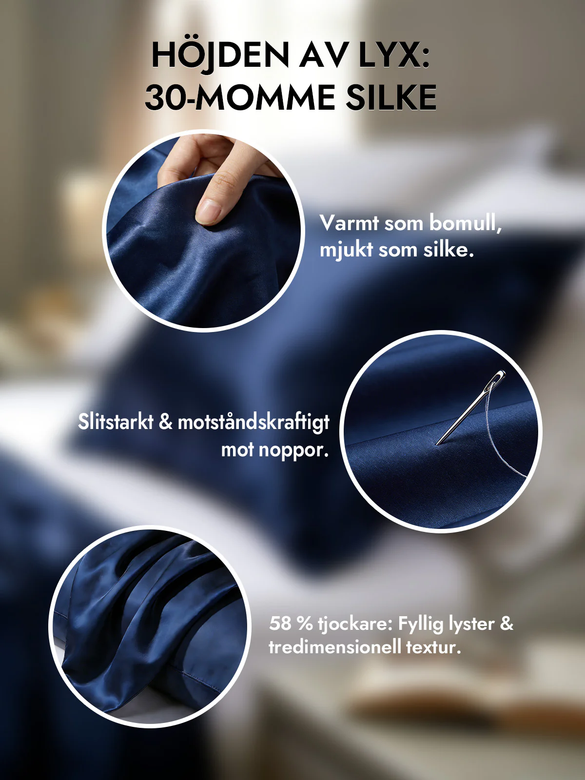 2st 30Momme 100% Silke Örngott Bundle- Dold Dragkedja - Image 32