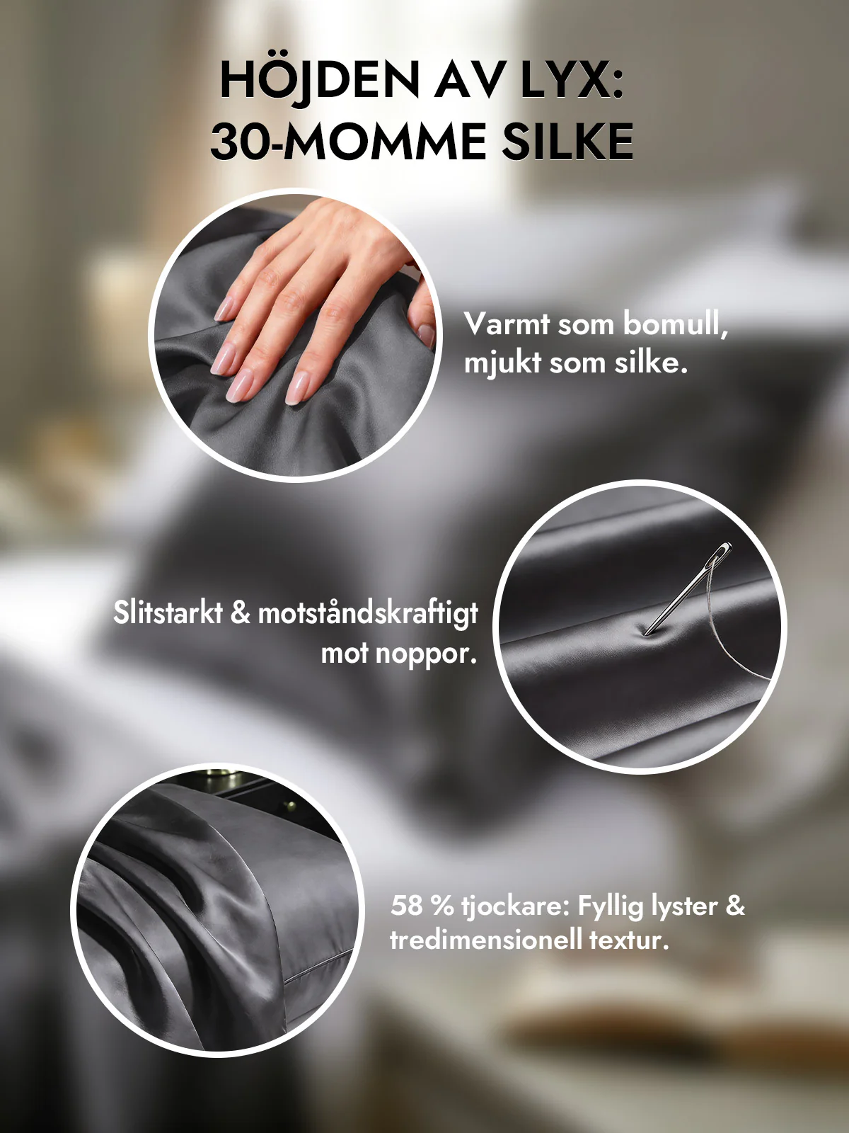 2st 30Momme 100% Silke Örngott Bundle- Dold Dragkedja - Image 38