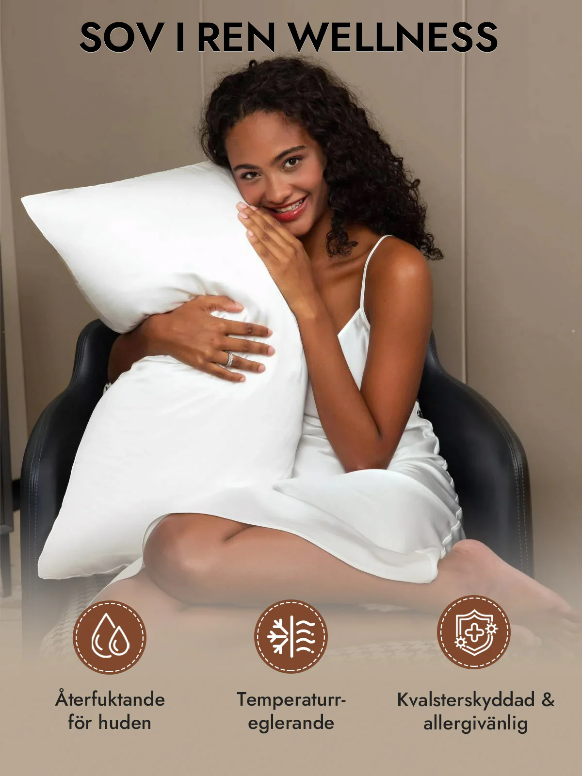2st 30Momme 100% Silke Örngott Bundle- Dold Dragkedja - Image 4
