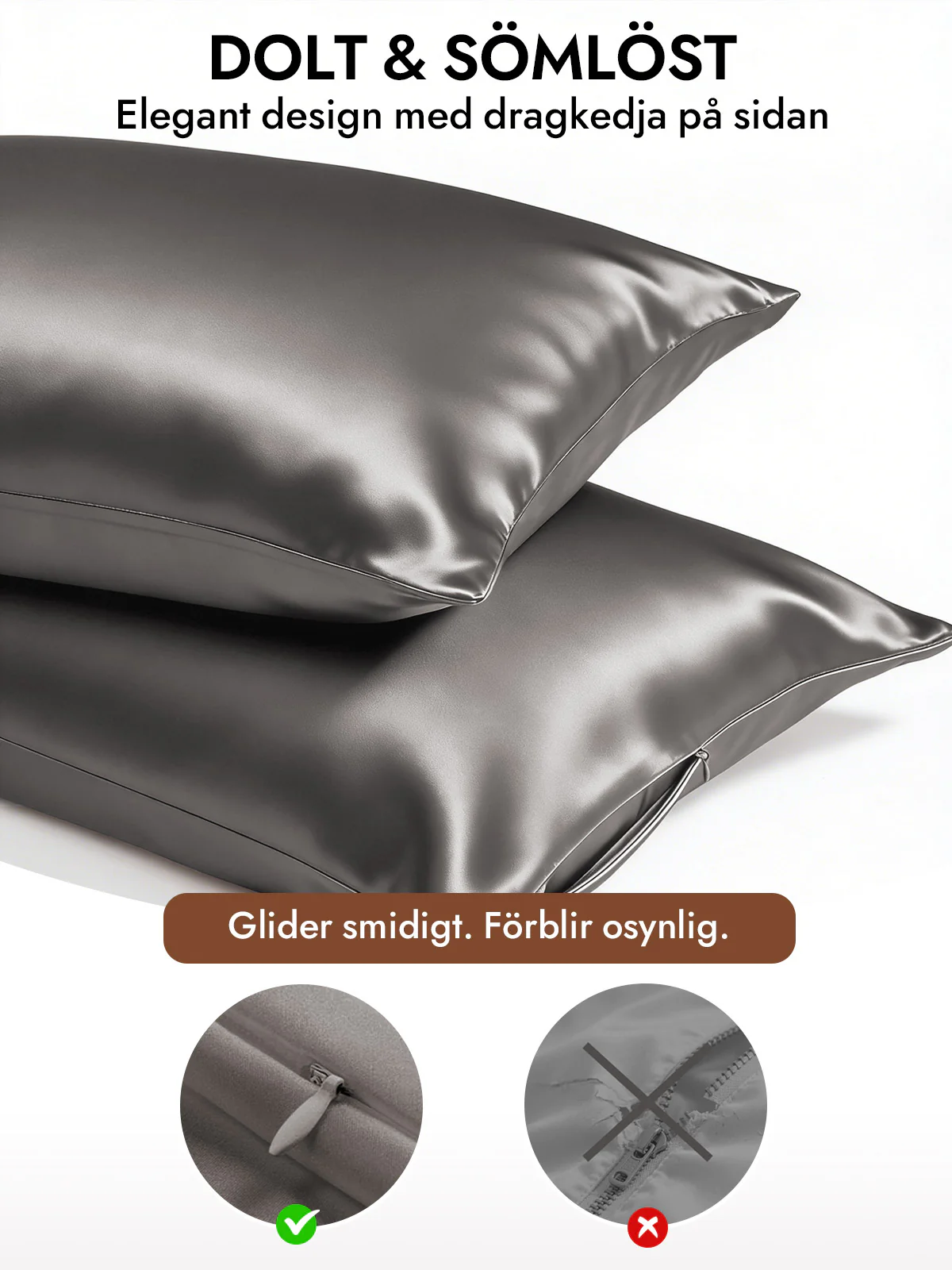 2st 30Momme 100% Silke Örngott Bundle- Dold Dragkedja - Image 41