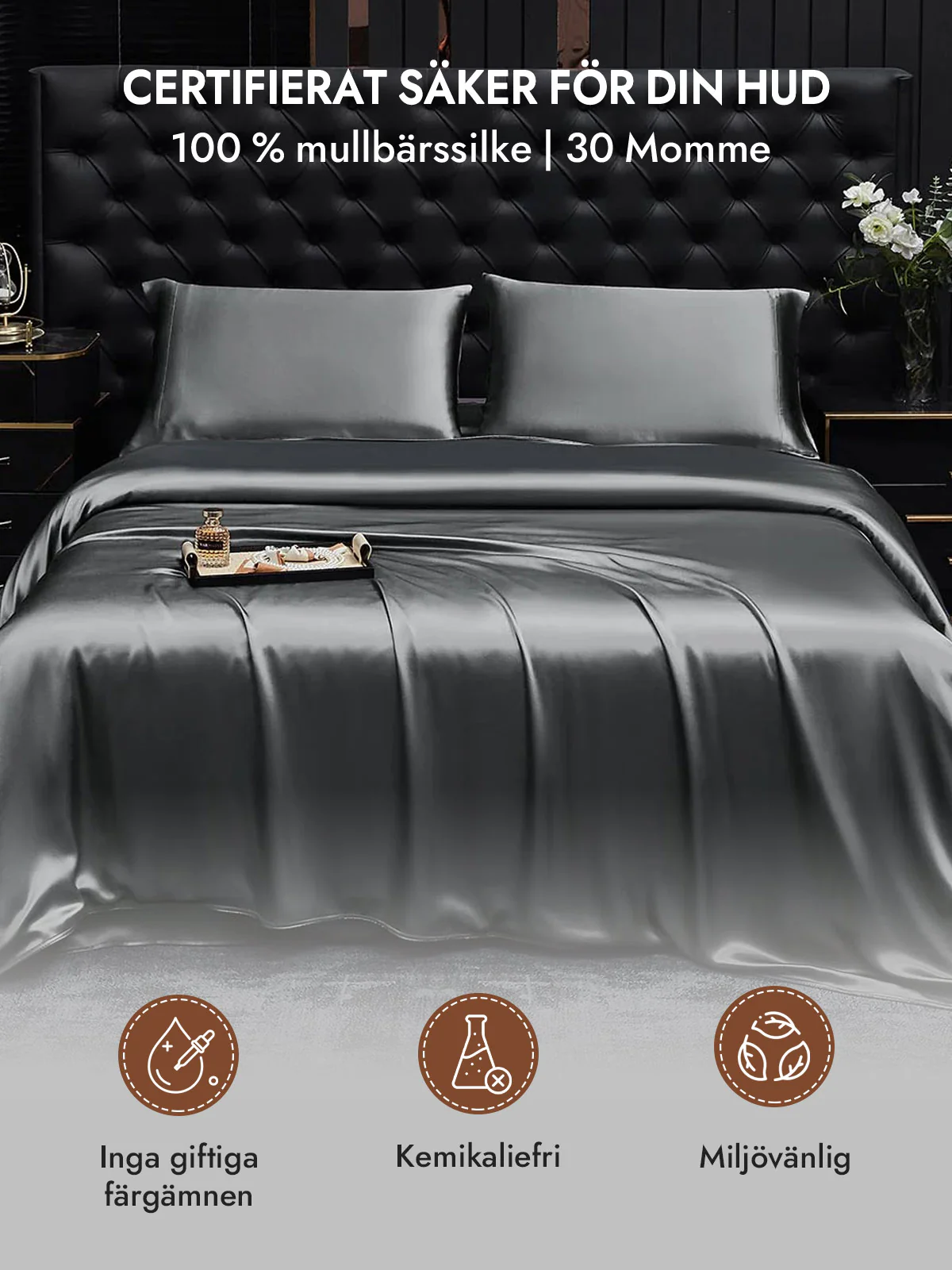 2st 30Momme 100% Silke Örngott Bundle- Dold Dragkedja - Image 42
