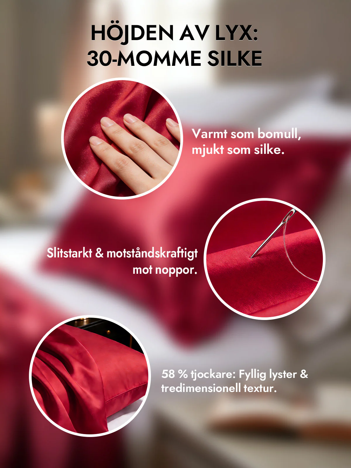 2st 30Momme 100% Silke Örngott Bundle- Dold Dragkedja - Image 44