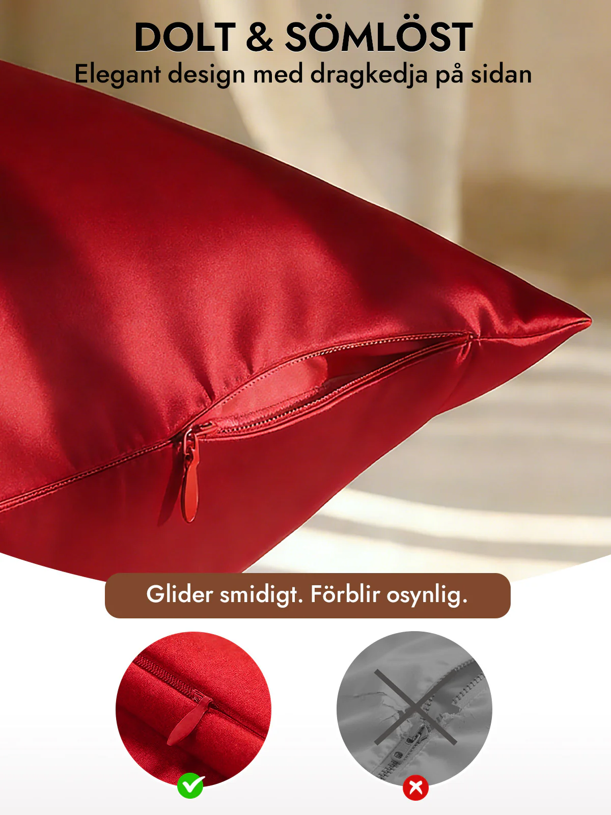 2st 30Momme 100% Silke Örngott Bundle- Dold Dragkedja - Image 48