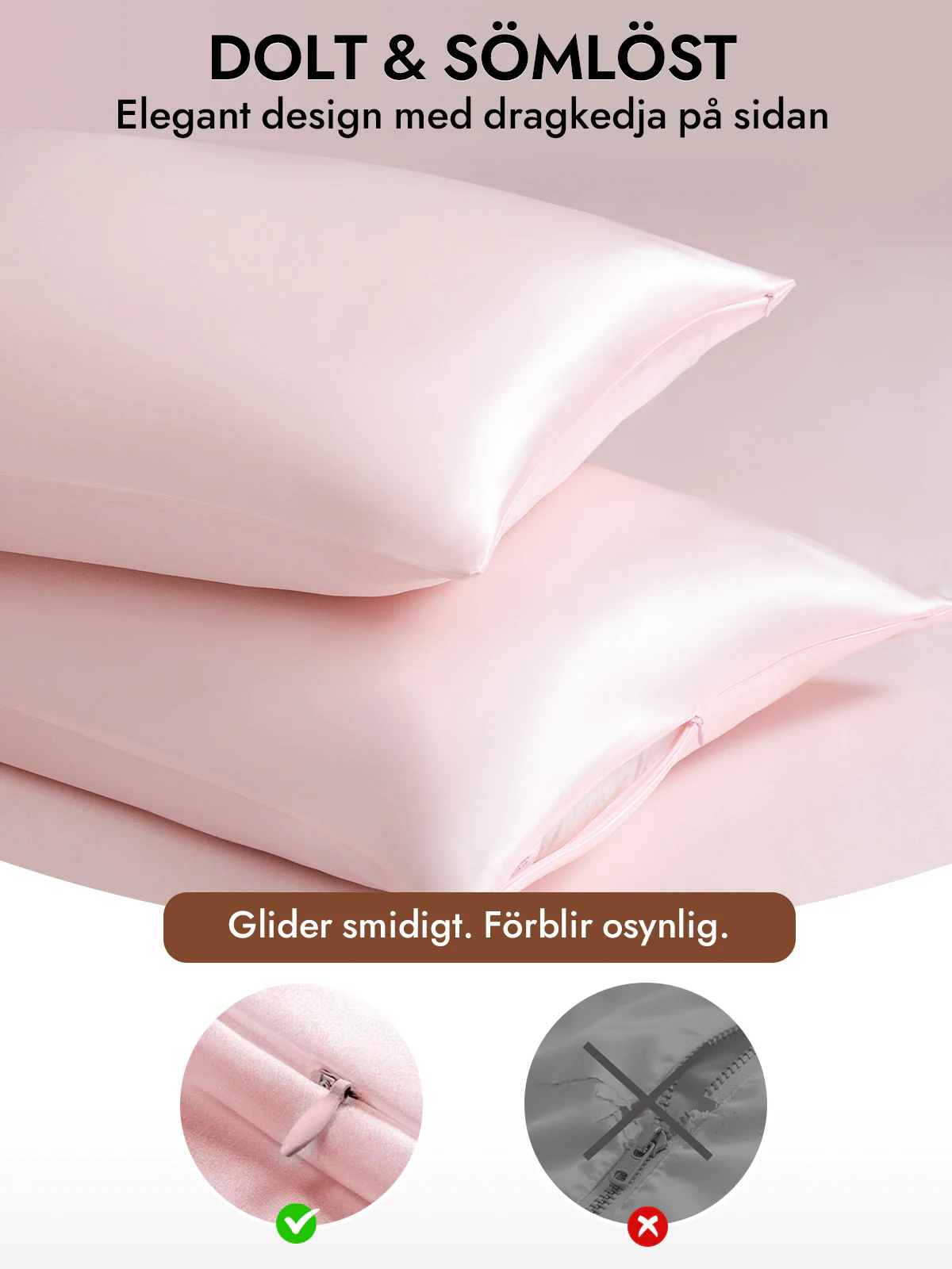 2st 30Momme 100% Silke Örngott Bundle- Dold Dragkedja - Image 55