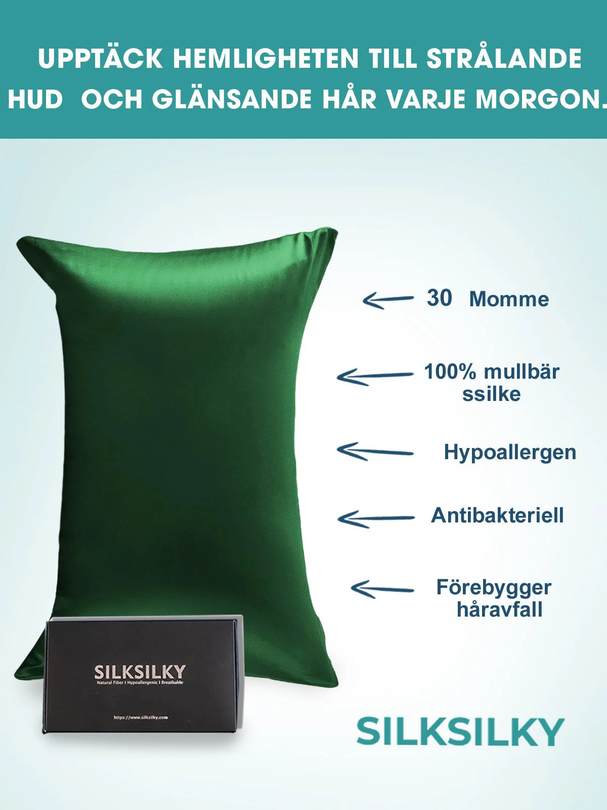 30Momme Lyxigt 100% Silke Örngott - Kuvertförslutning - Image 18