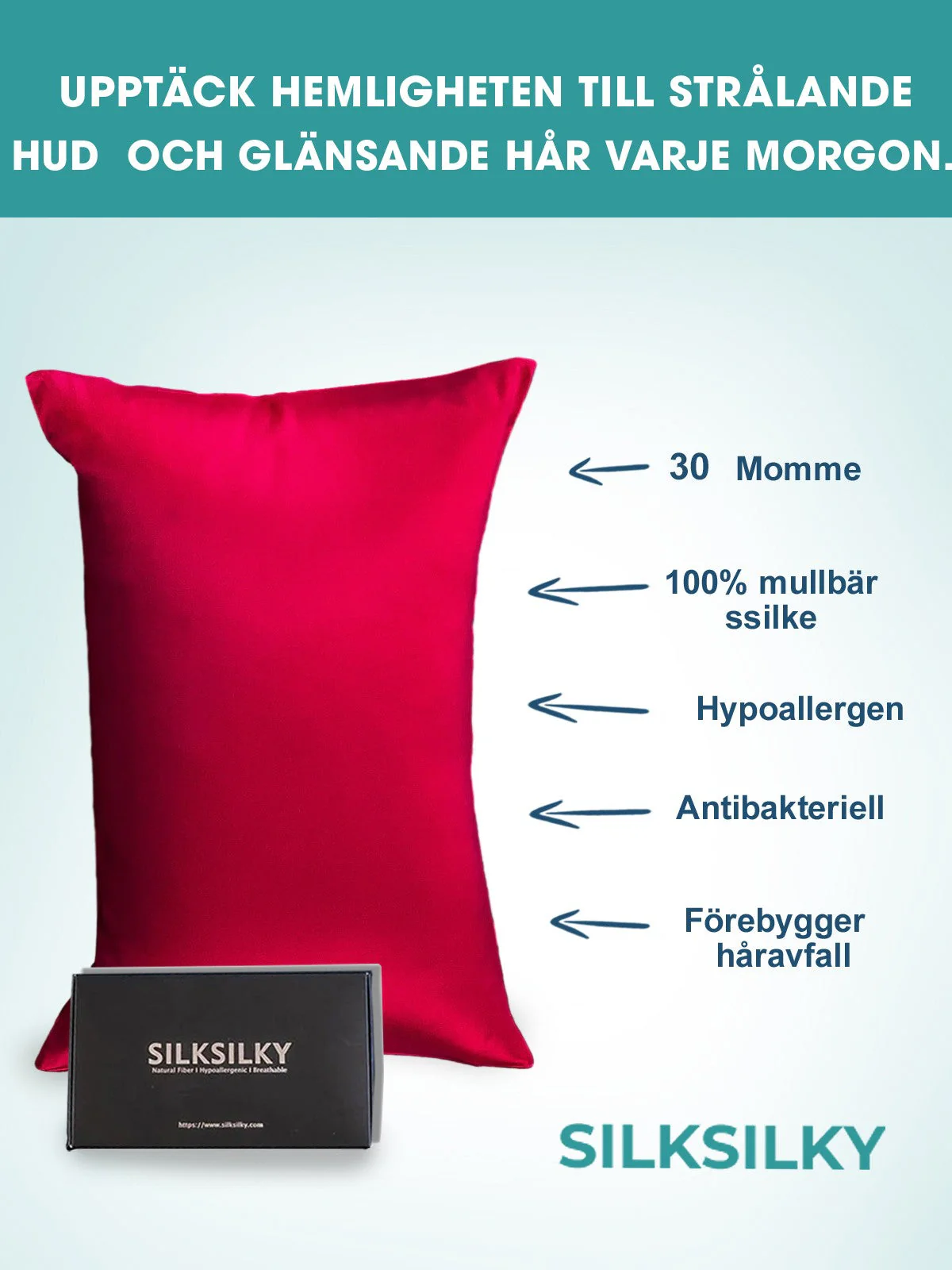 30Momme Lyxigt 100% Silke Örngott - Kuvertförslutning - Image 36