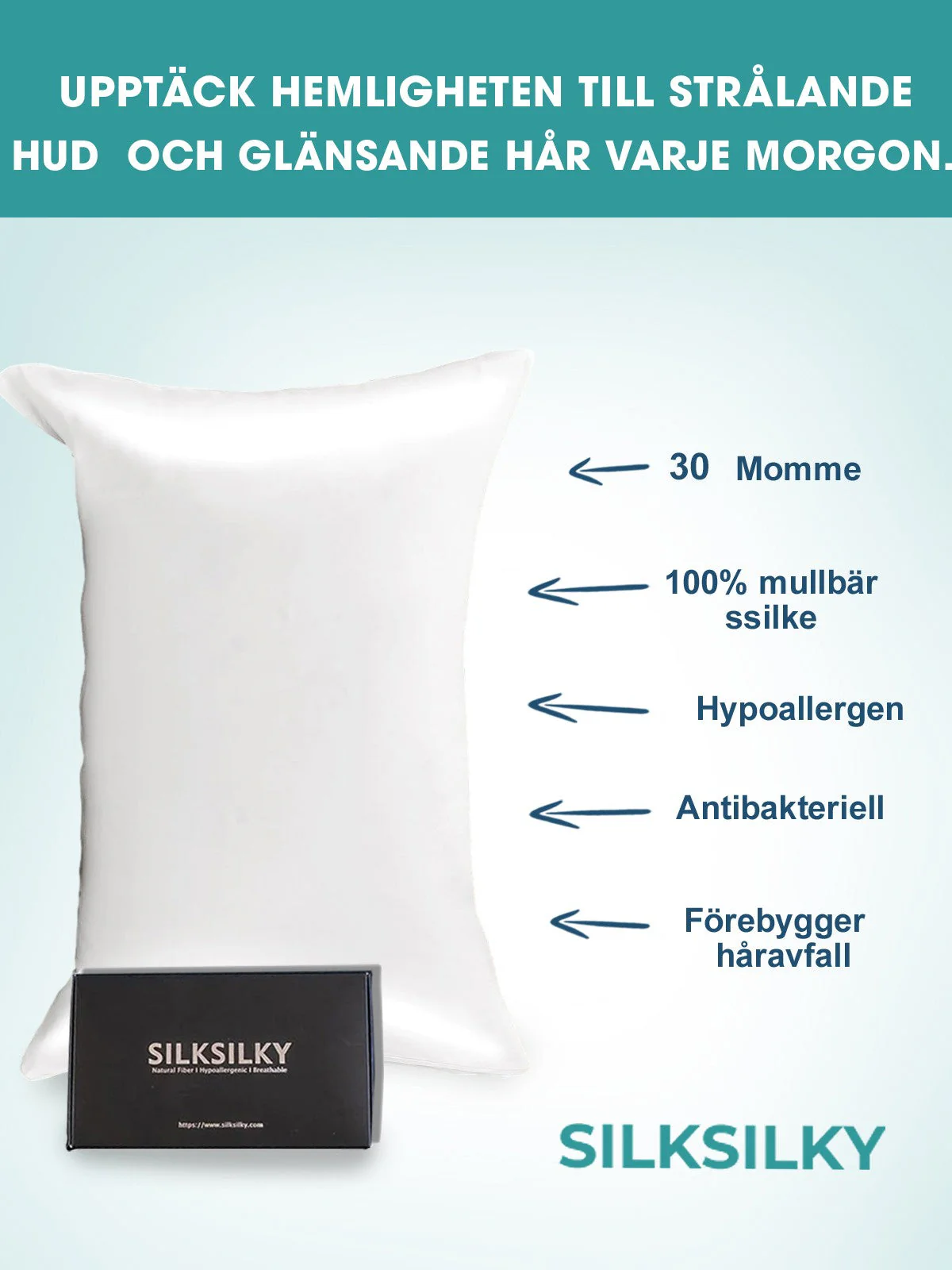 30Momme Lyxigt örngott i 100% siden - Dold dragkedja - Image 10