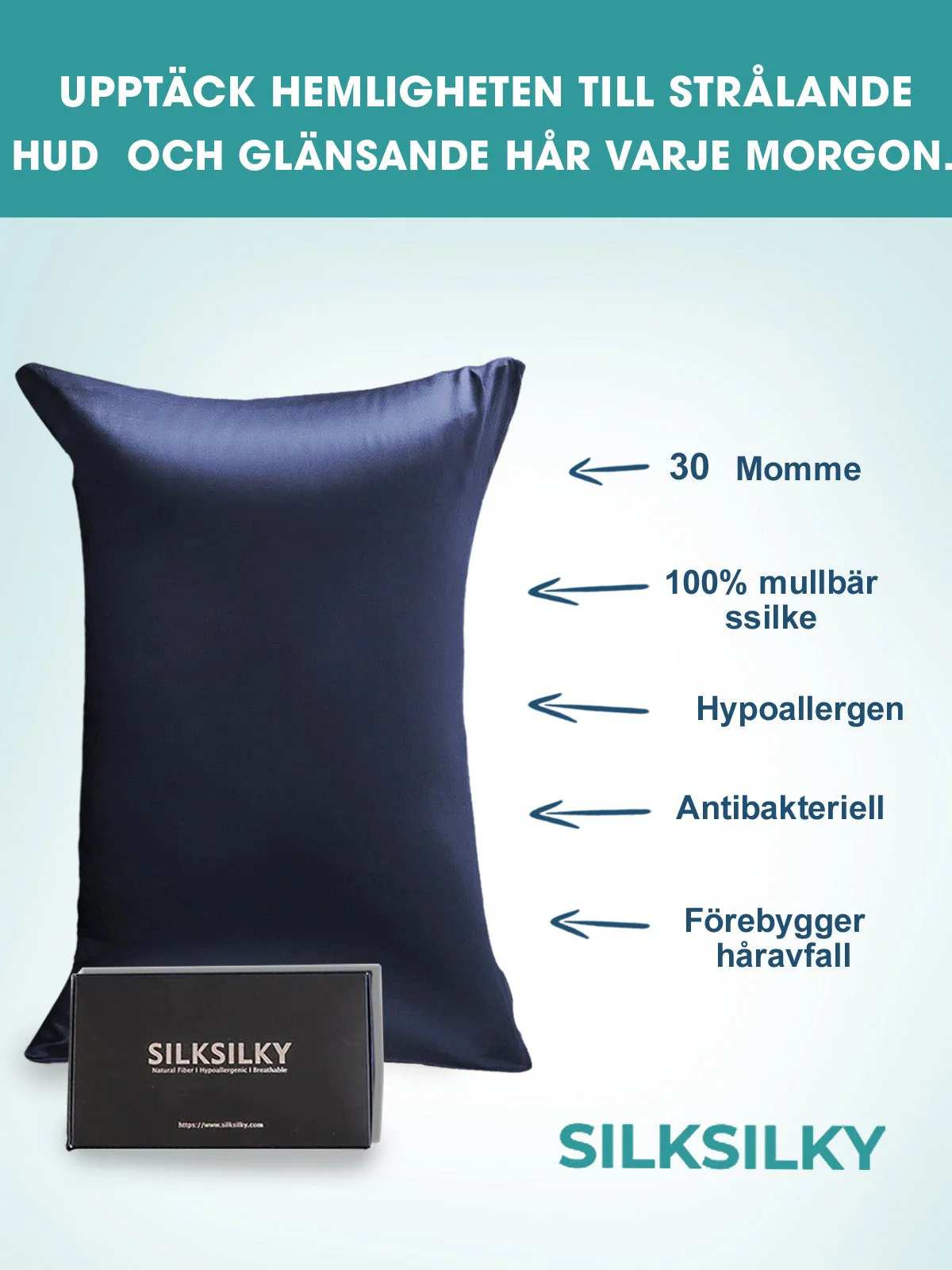 30Momme Lyxigt örngott i 100% siden - Dold dragkedja - Image 16
