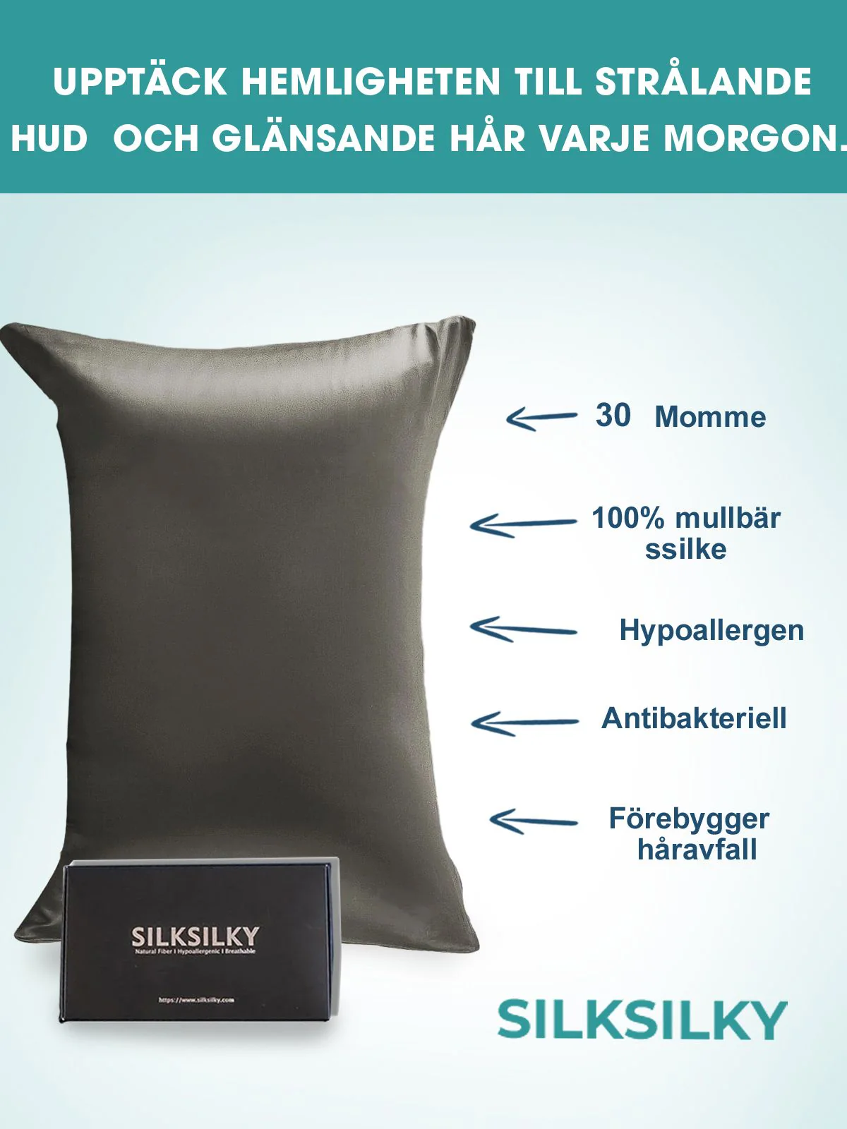 30Momme Lyxigt örngott i 100% siden - Dold dragkedja - Image 34