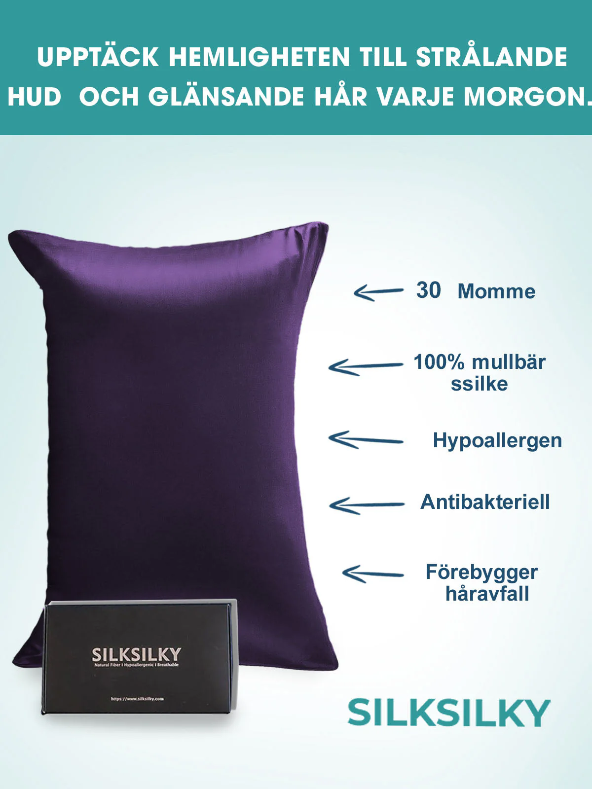 30Momme Lyxigt örngott i 100% siden - Dold dragkedja - Image 57