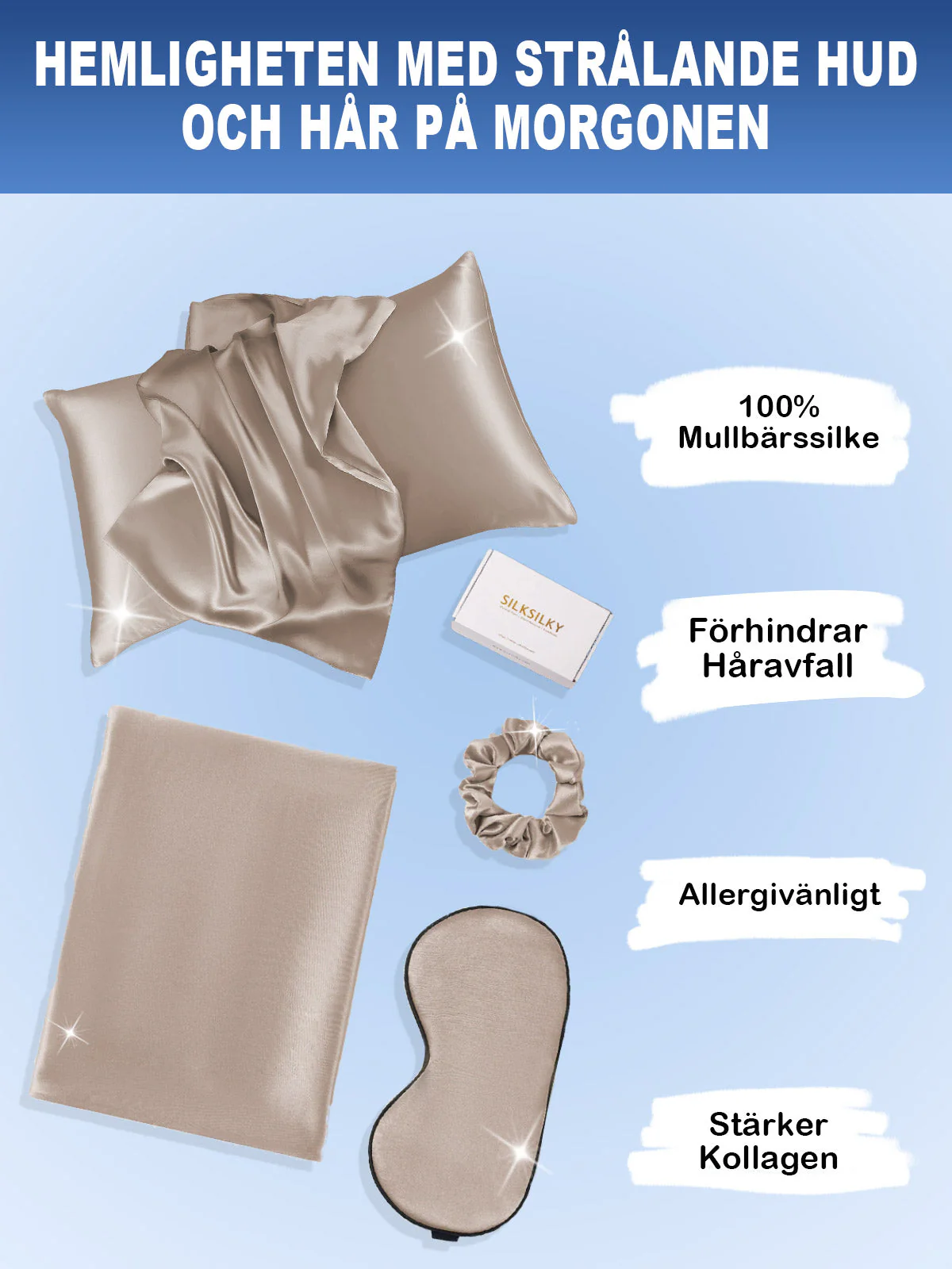 19Momme 3st Set Silke Hudvänlig Skönhet Sömn Set (Dold Dragkedja Örngott) - Image 58