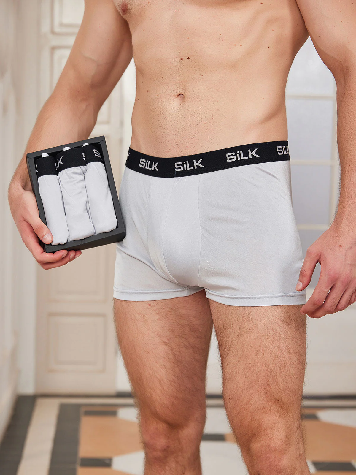 3-Pack Herrboxershorts Ultra Mjuka Bekväma i Ren Siden - Image 12