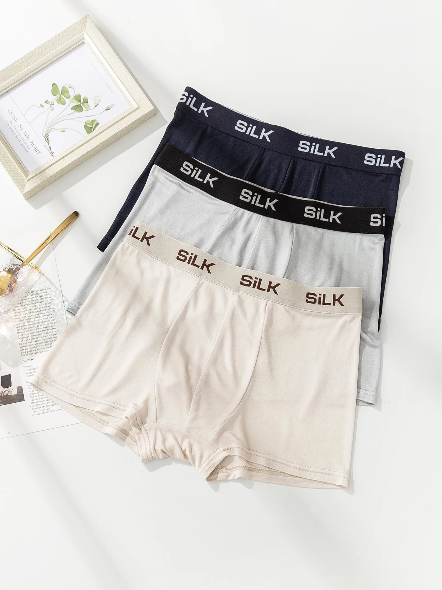 3-Pack Herrboxershorts Ultra Mjuka Bekväma i Ren Siden - Image 23