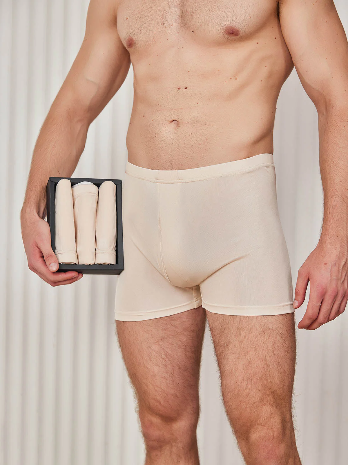 3-Pack Herr Boxerkalsonger i Ren Siden med Öppen Front - Image 10