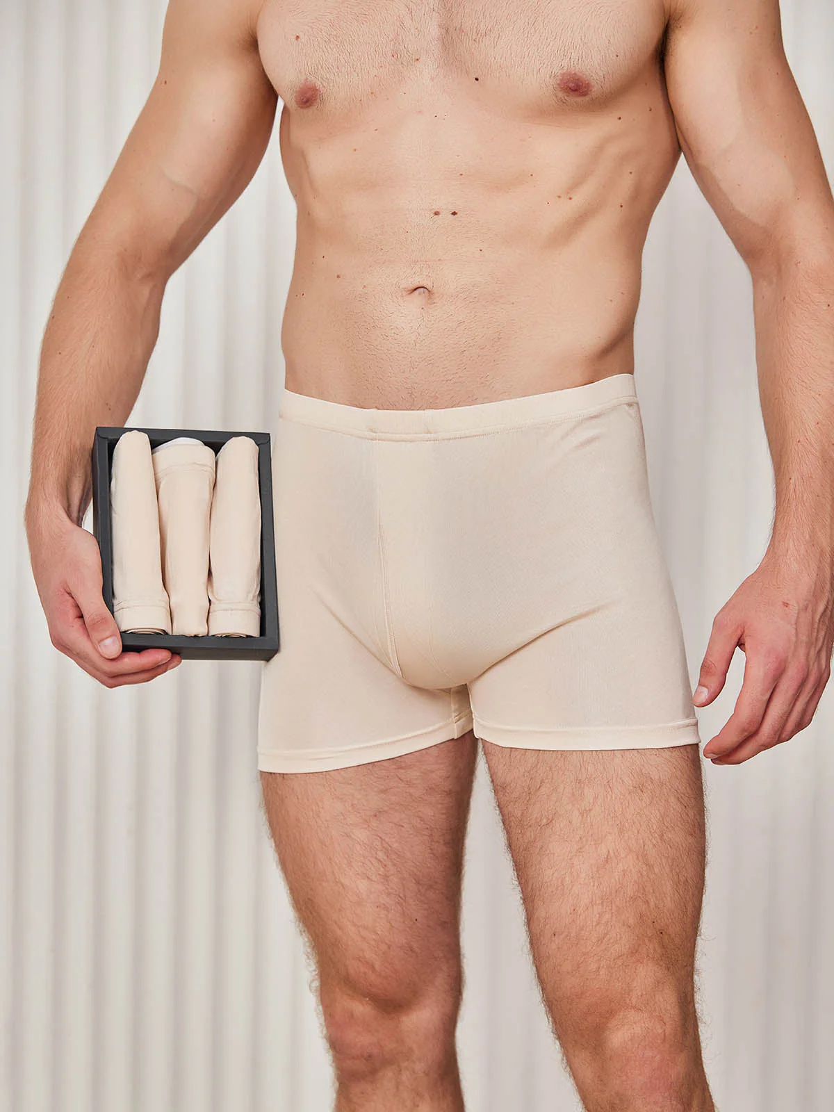 3-Pack Herr Boxerkalsonger i Ren Siden med Öppen Front - Image 12