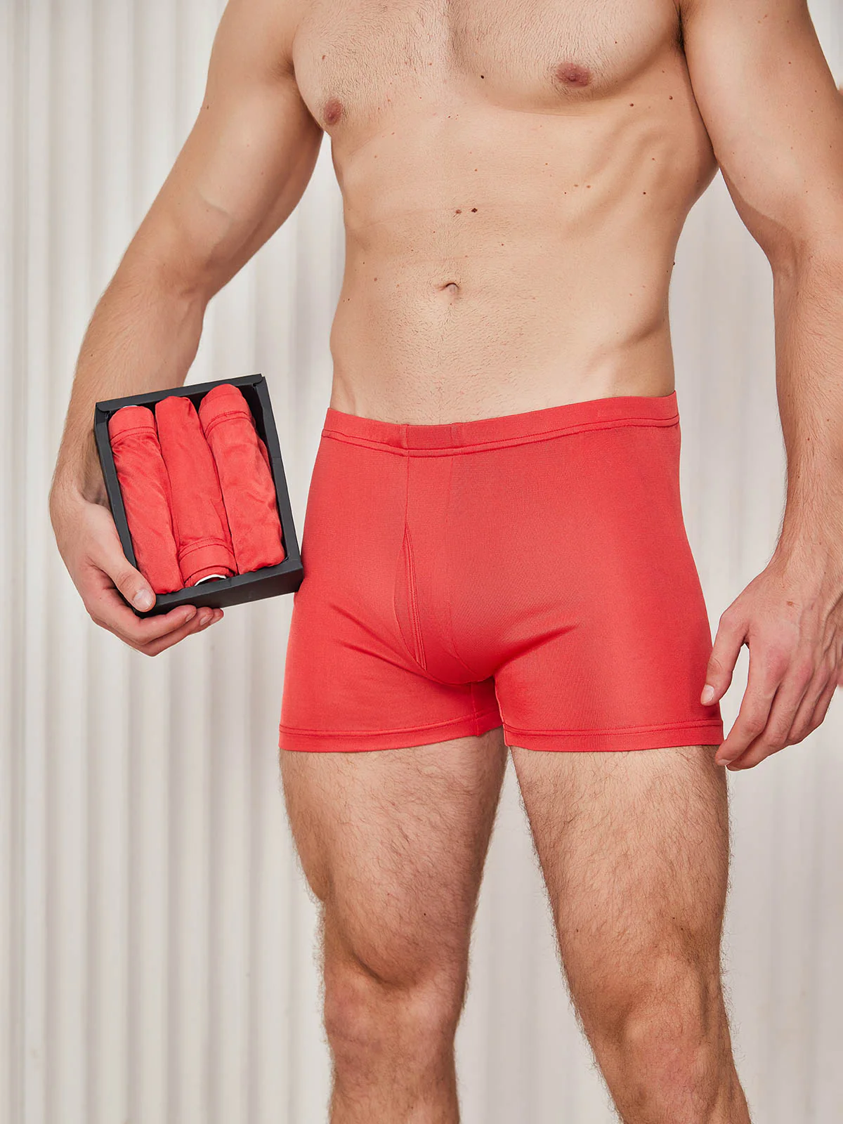 3-Pack Herr Boxerkalsonger i Ren Siden med Öppen Front - Image 14
