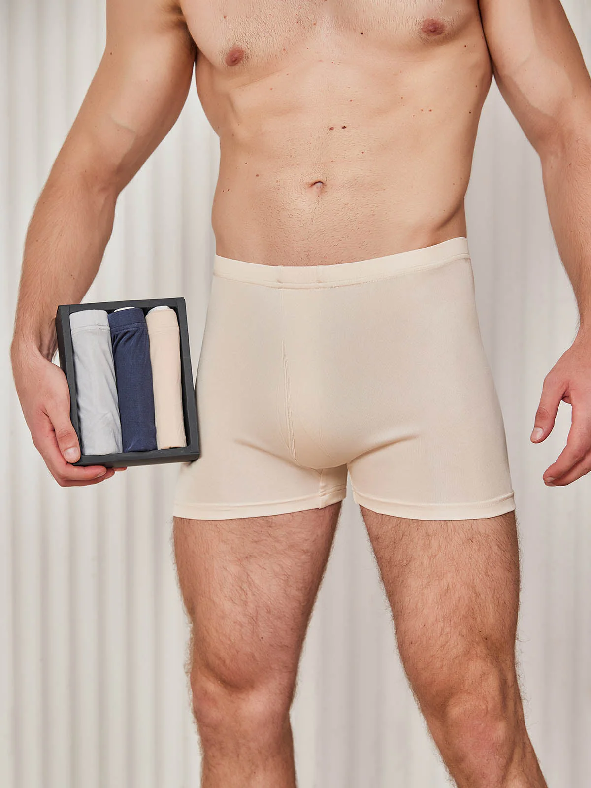 3-Pack Herr Boxerkalsonger i Ren Siden med Öppen Front - Image 17
