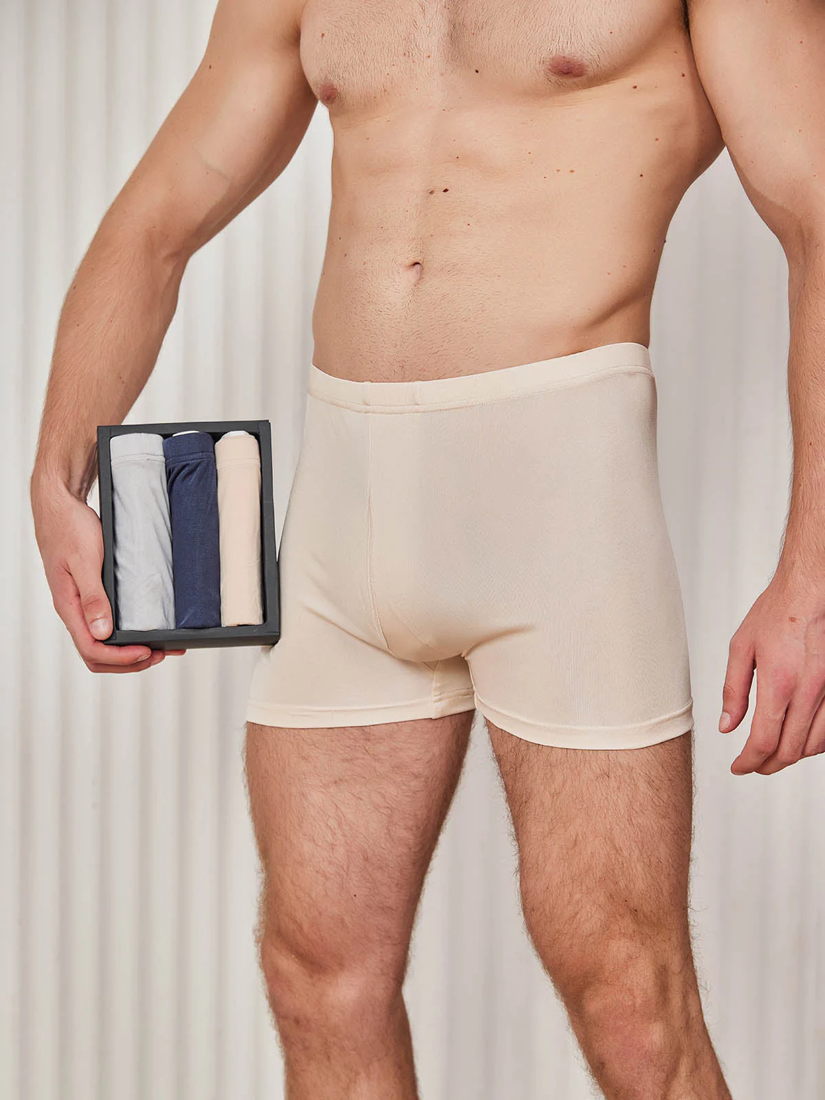 3-Pack Herr Boxerkalsonger i Ren Siden med Öppen Front - Image 18