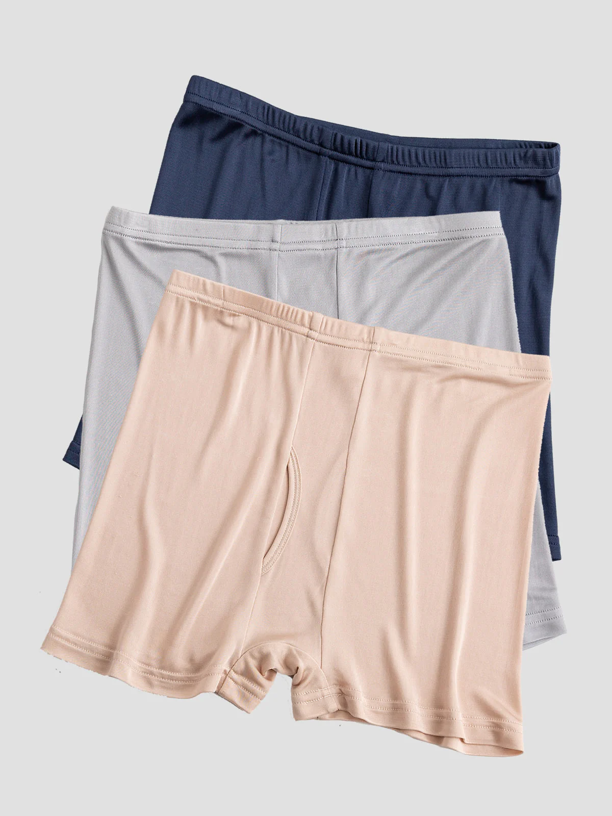 3-Pack Herr Boxerkalsonger i Ren Siden med Öppen Front - Image 20