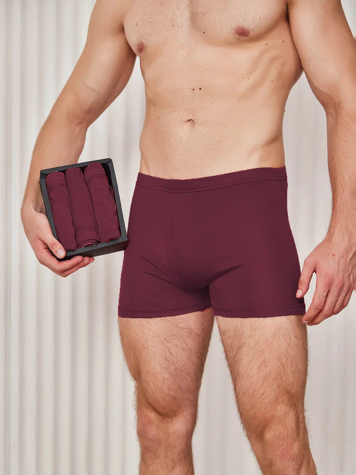 3-Pack Herr Boxerkalsonger i Ren Siden med Öppen Front - Image 21