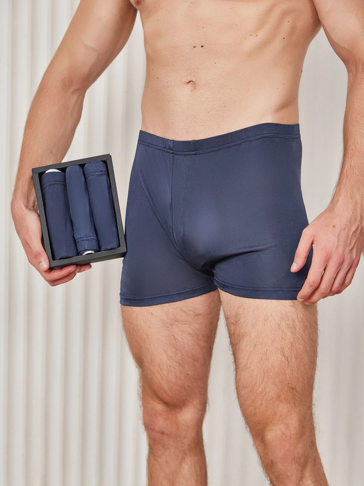 3-Pack Herr Boxerkalsonger i Ren Siden med Öppen Front - Image 4