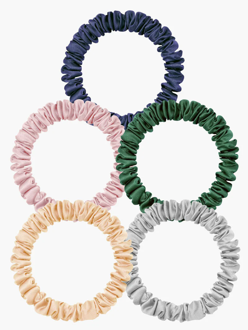 5St Set Ren Siden Tunn Hårsnodd - 1cm - Image 14