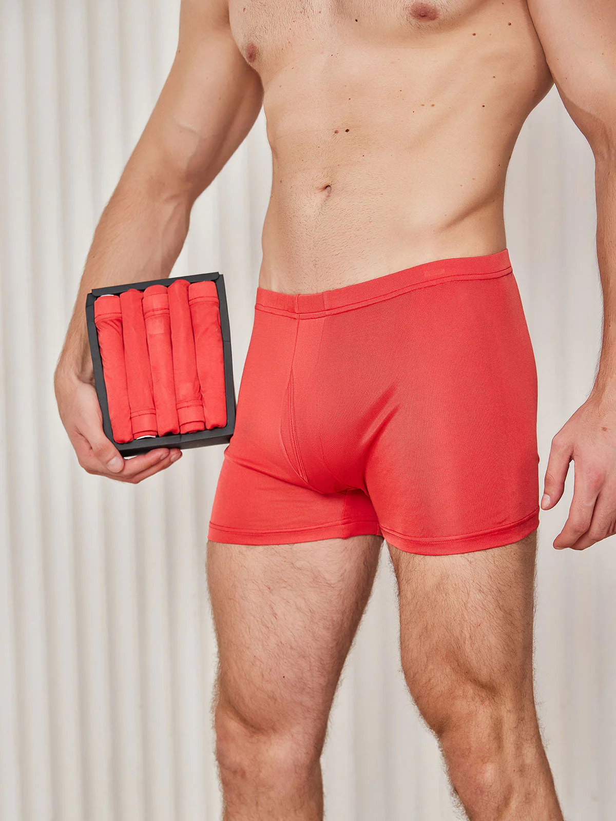 5-Pack Herr Boxerkalsonger i Ren Siden med Gylf - Image 11