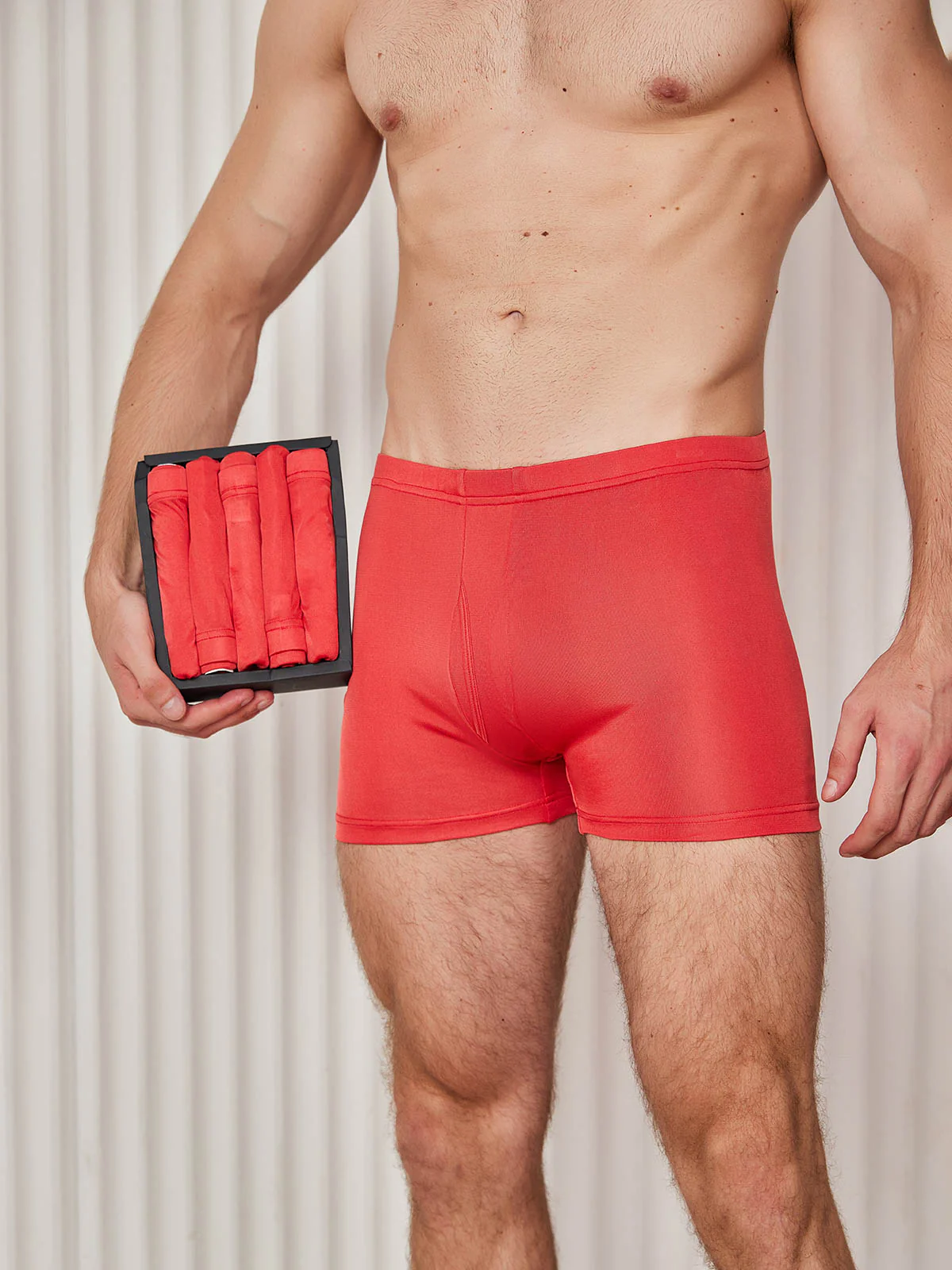 5-Pack Herr Boxerkalsonger i Ren Siden med Gylf - Image 13